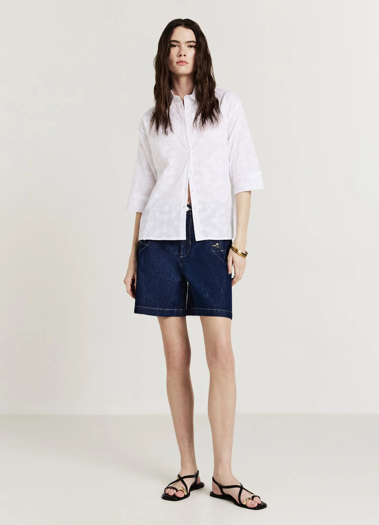 Camicia oversize sangallo