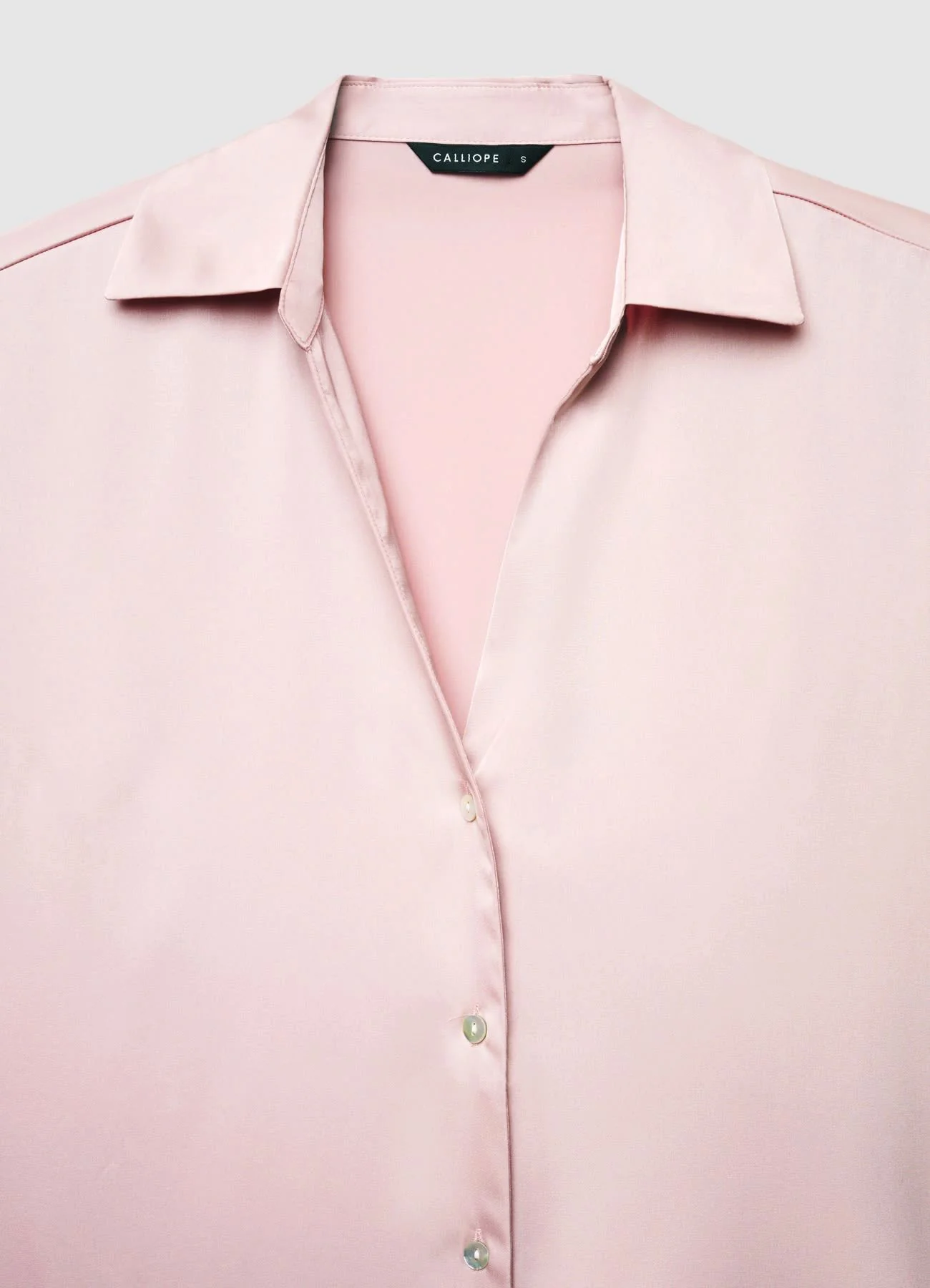 Camicia scollo a V similsatin - Image 5