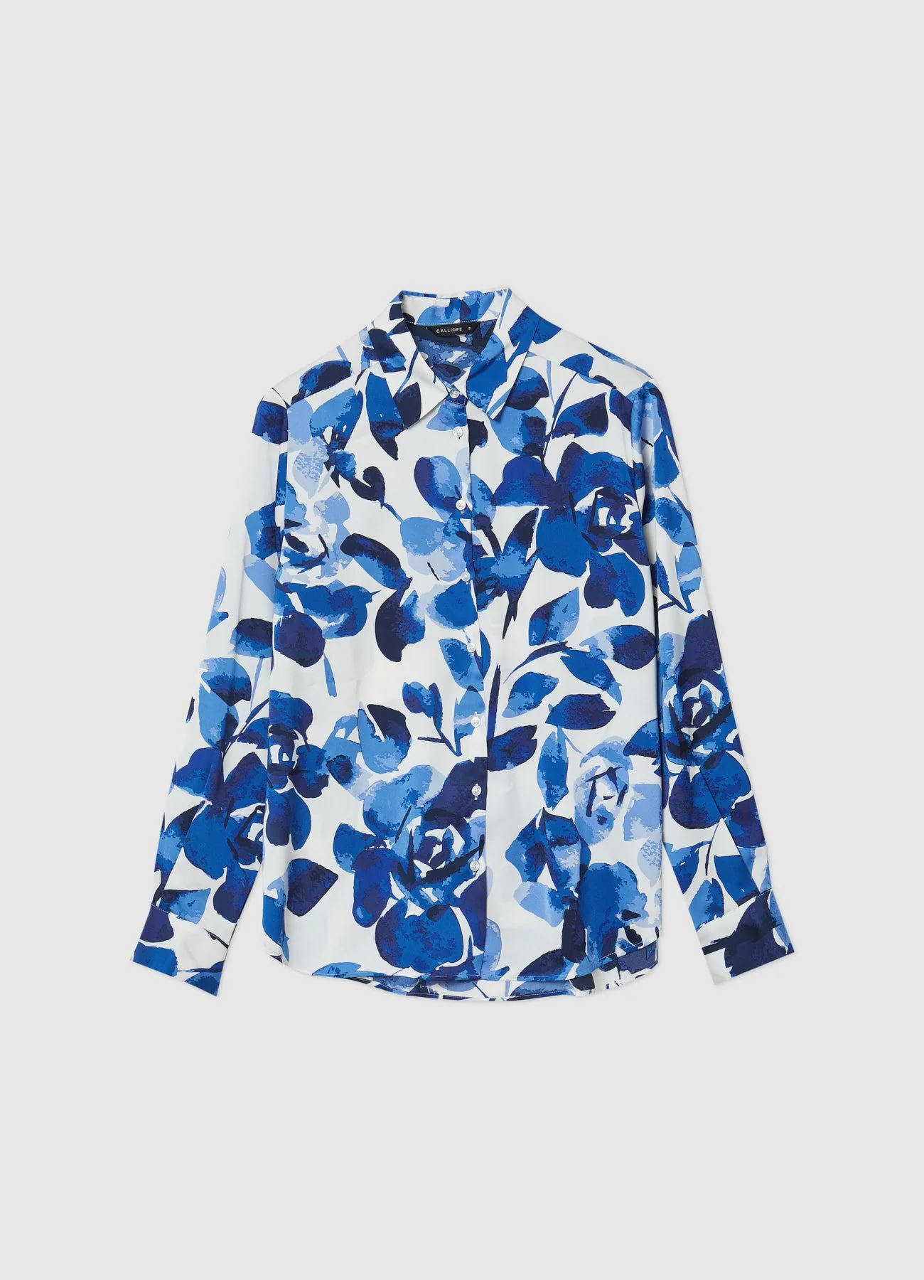 Camicia simil satin a fiori - Image 5