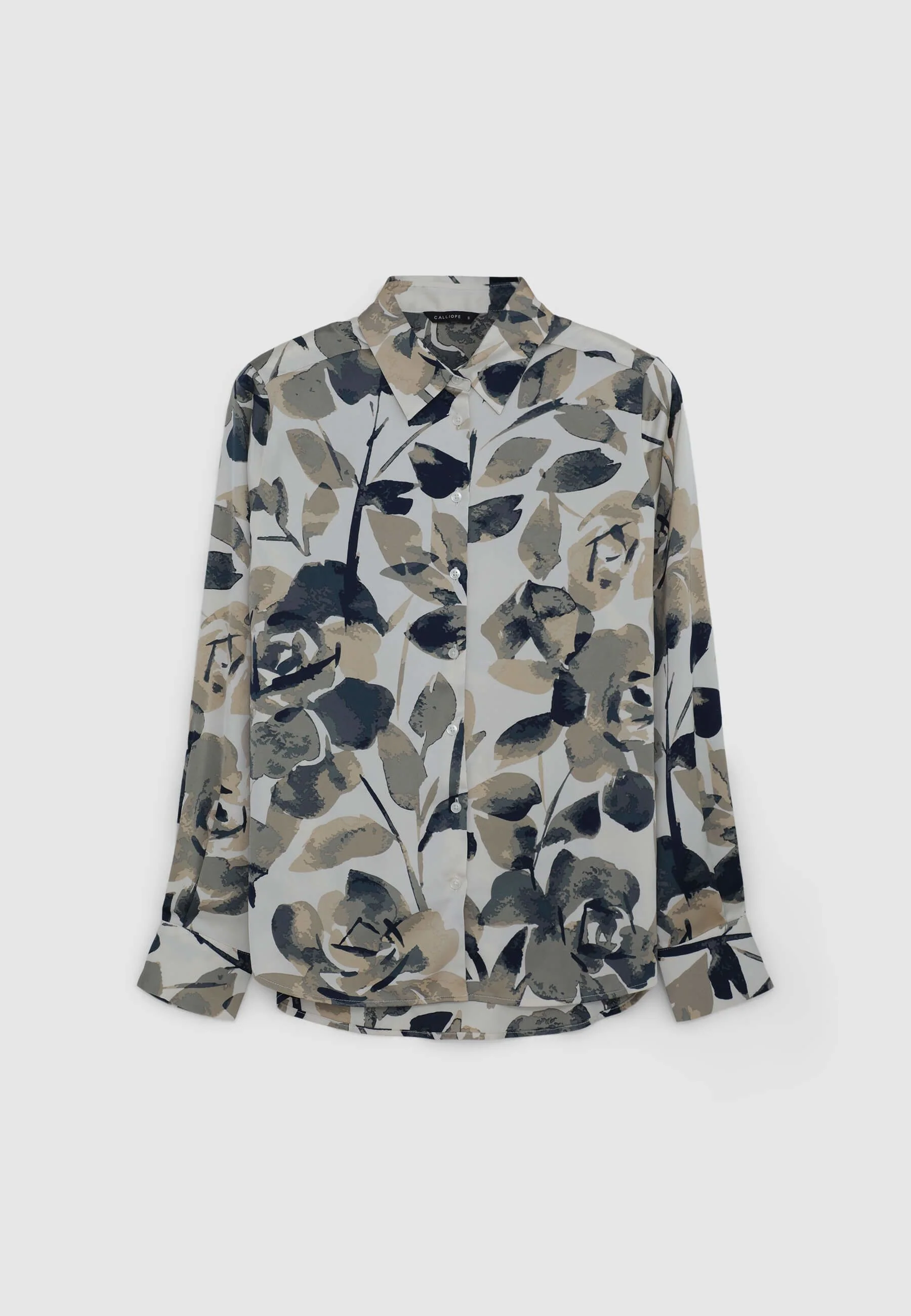 Camicia simil satin a fiori - Image 5