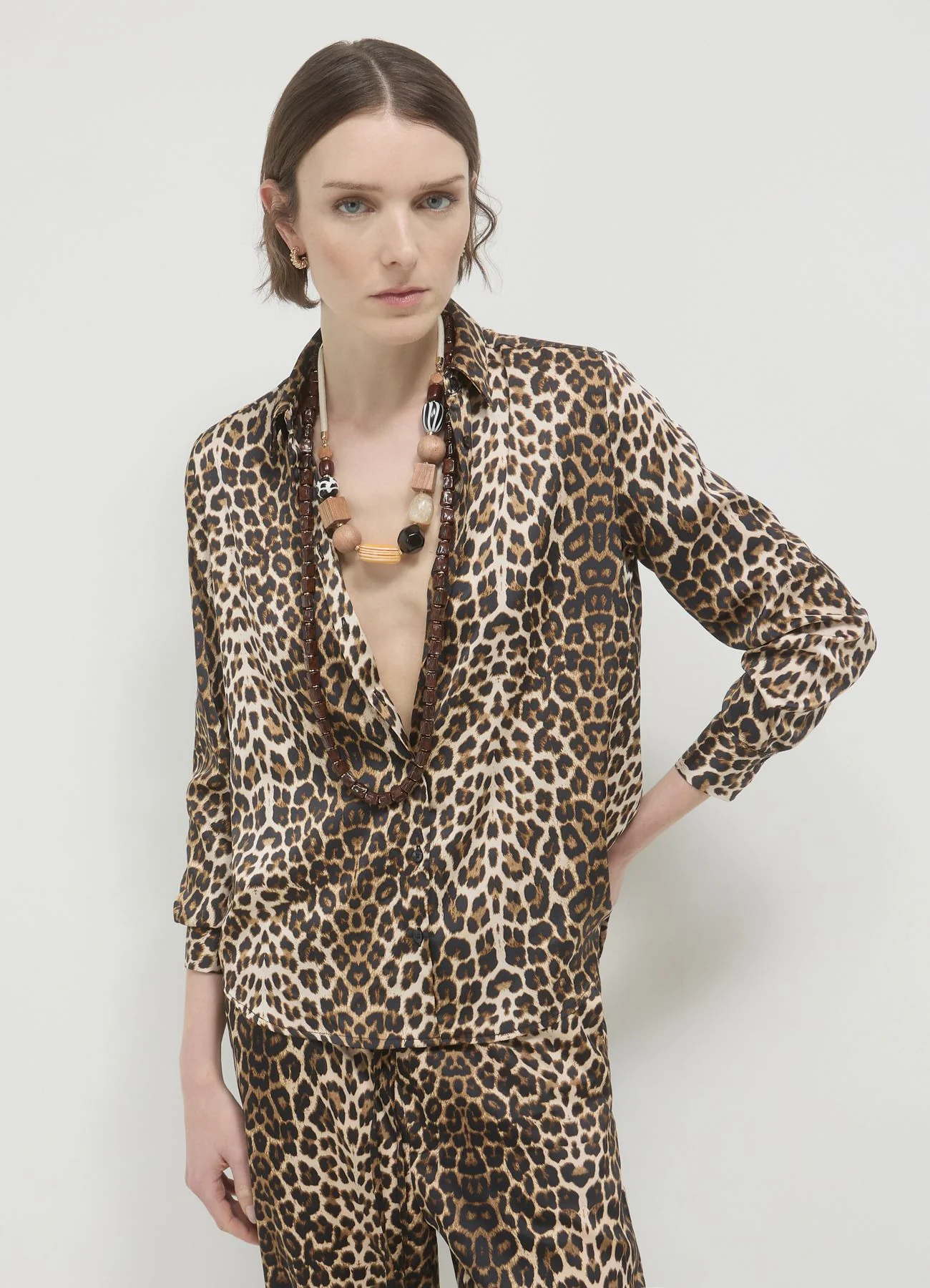 Camicia simil satin animalier - Image 3