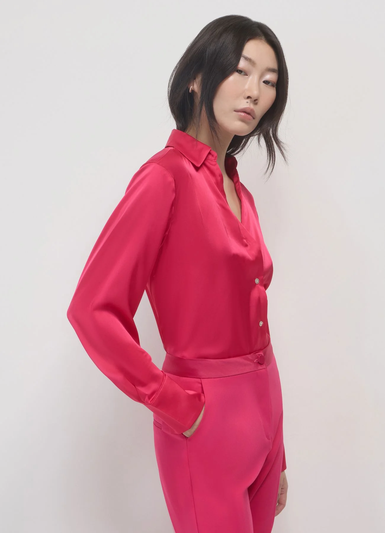 Camicia simil satin