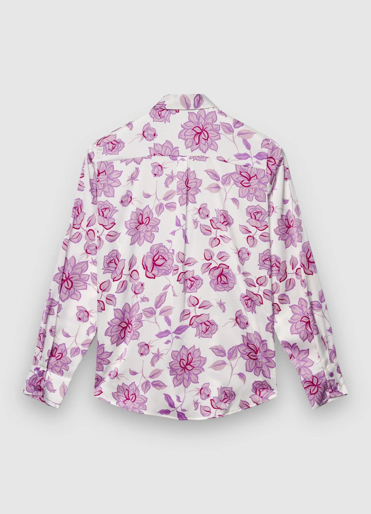 Camicia simil satin con stampa fiori - Image 5
