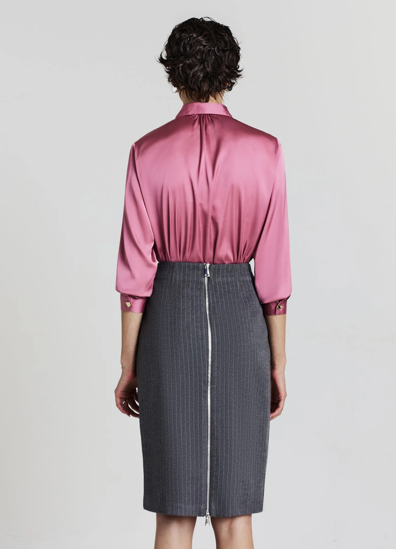 Camicia simil satin cravattino - Image 3