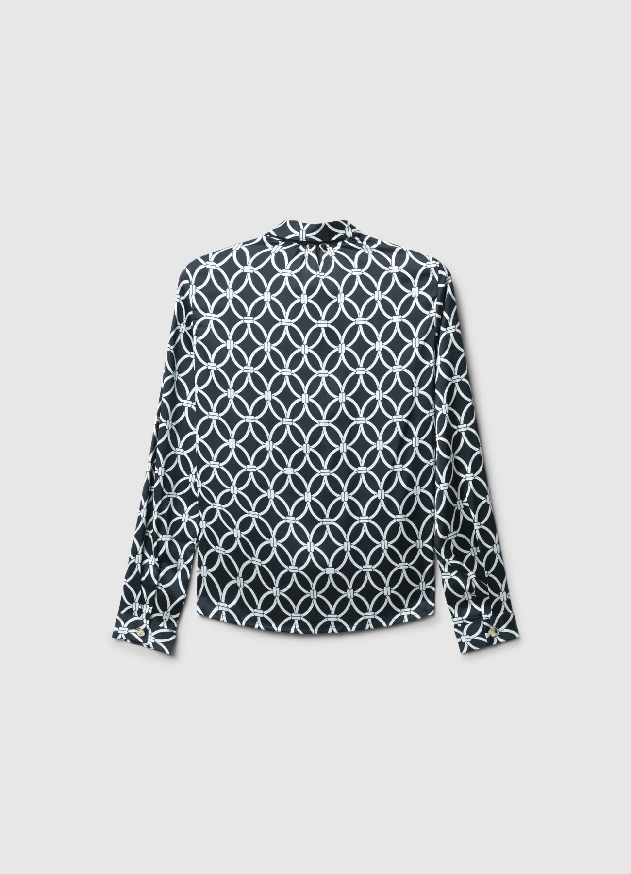 Camicia simil satin fantasia cravattino - Image 4