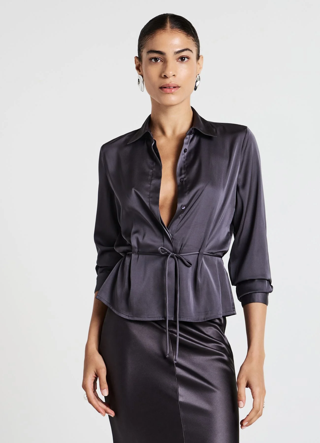 Camicia simil satin laccio - Image 2