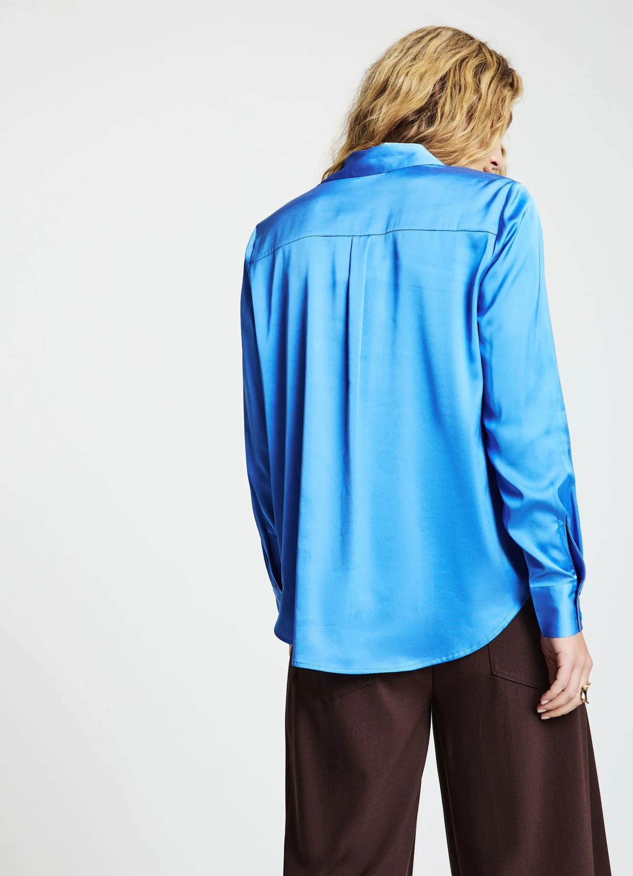 Camicia similsatin tinta unita