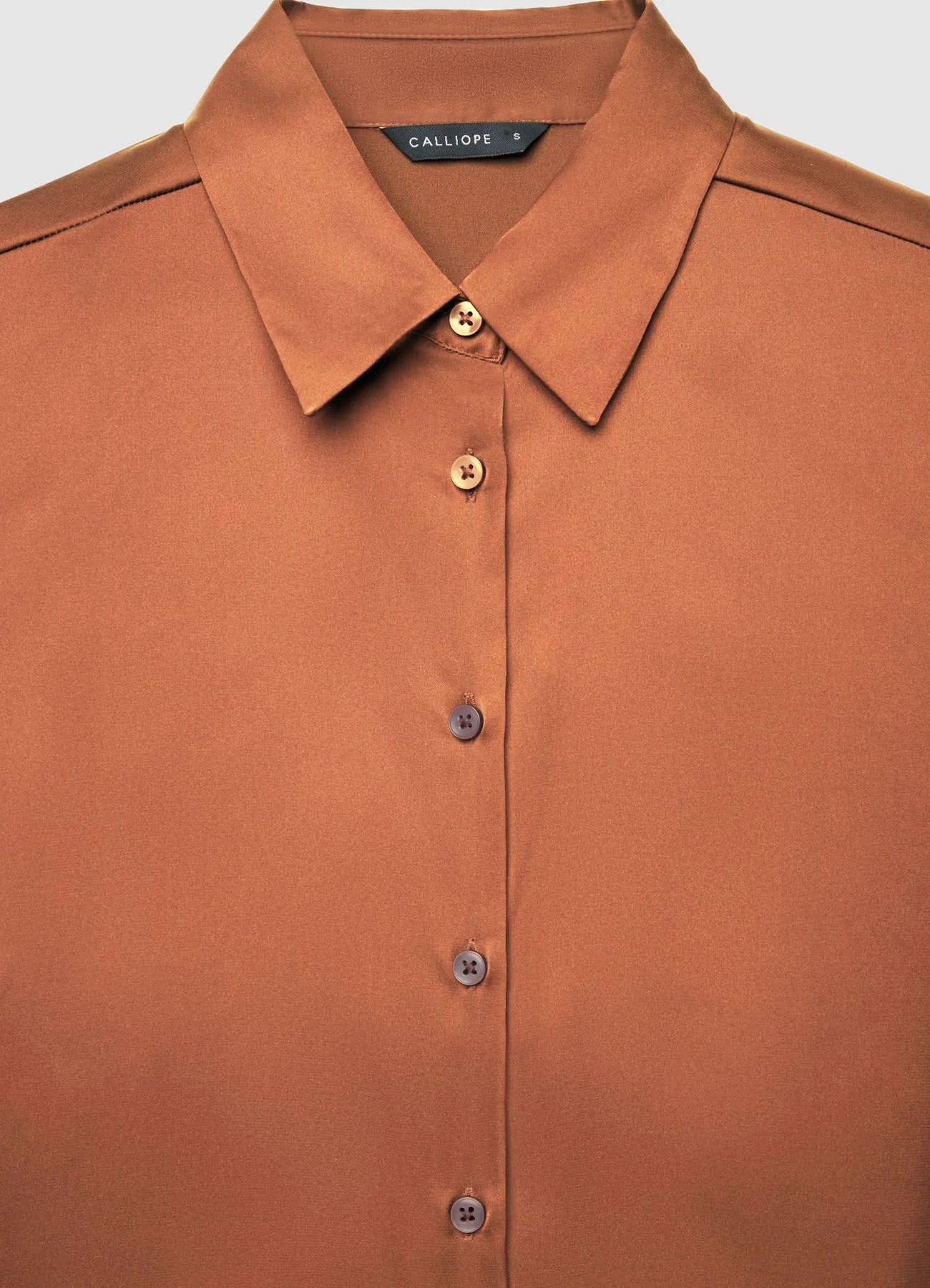 Camicia similsatin tinta unita - Image 4