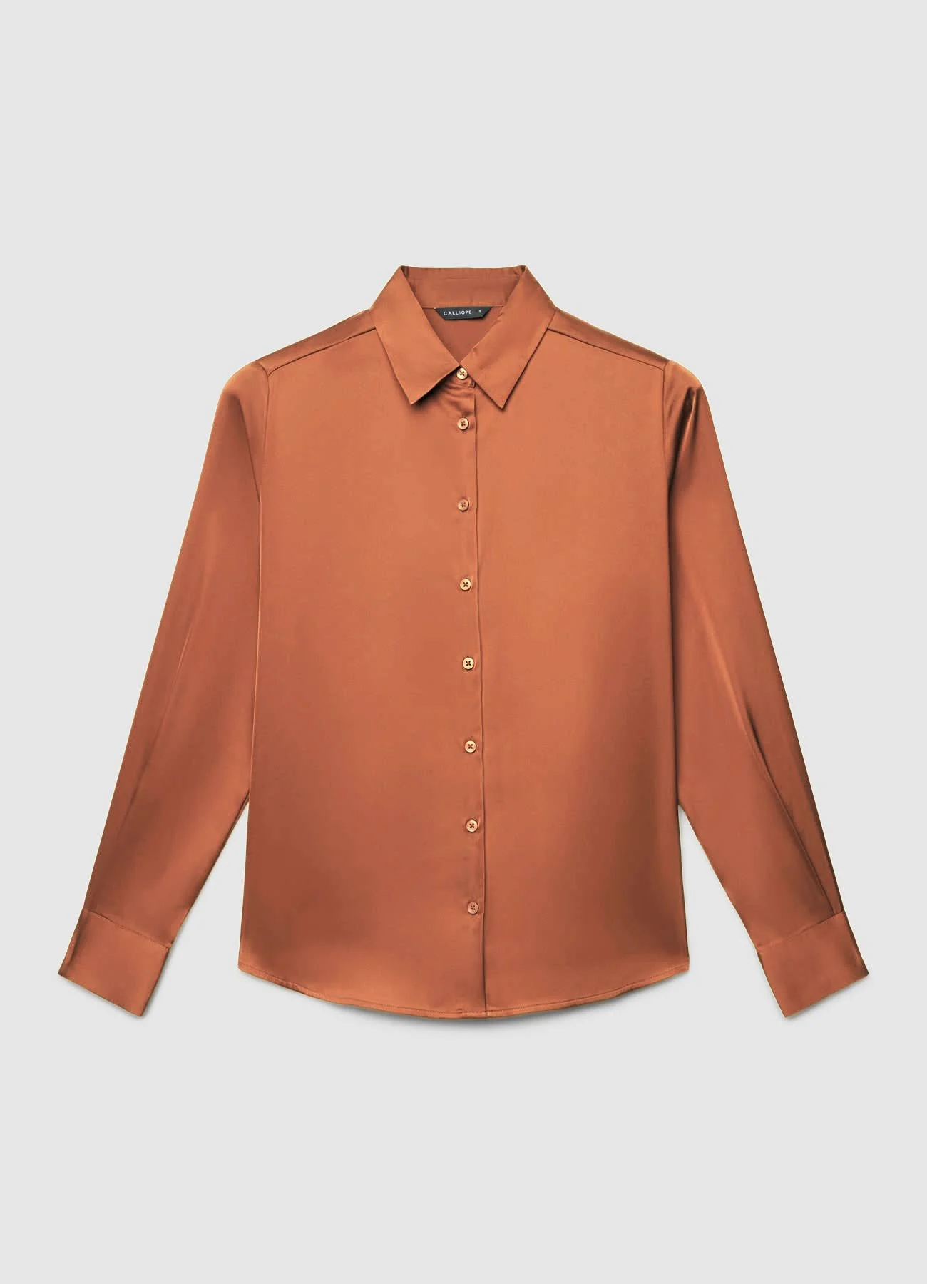 Camicia similsatin tinta unita - Image 5