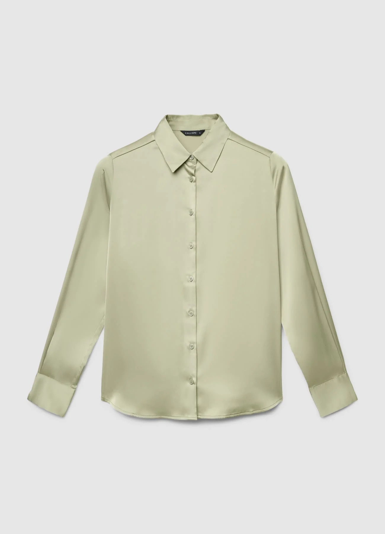 Camicia similsatin tinta unita - Image 4