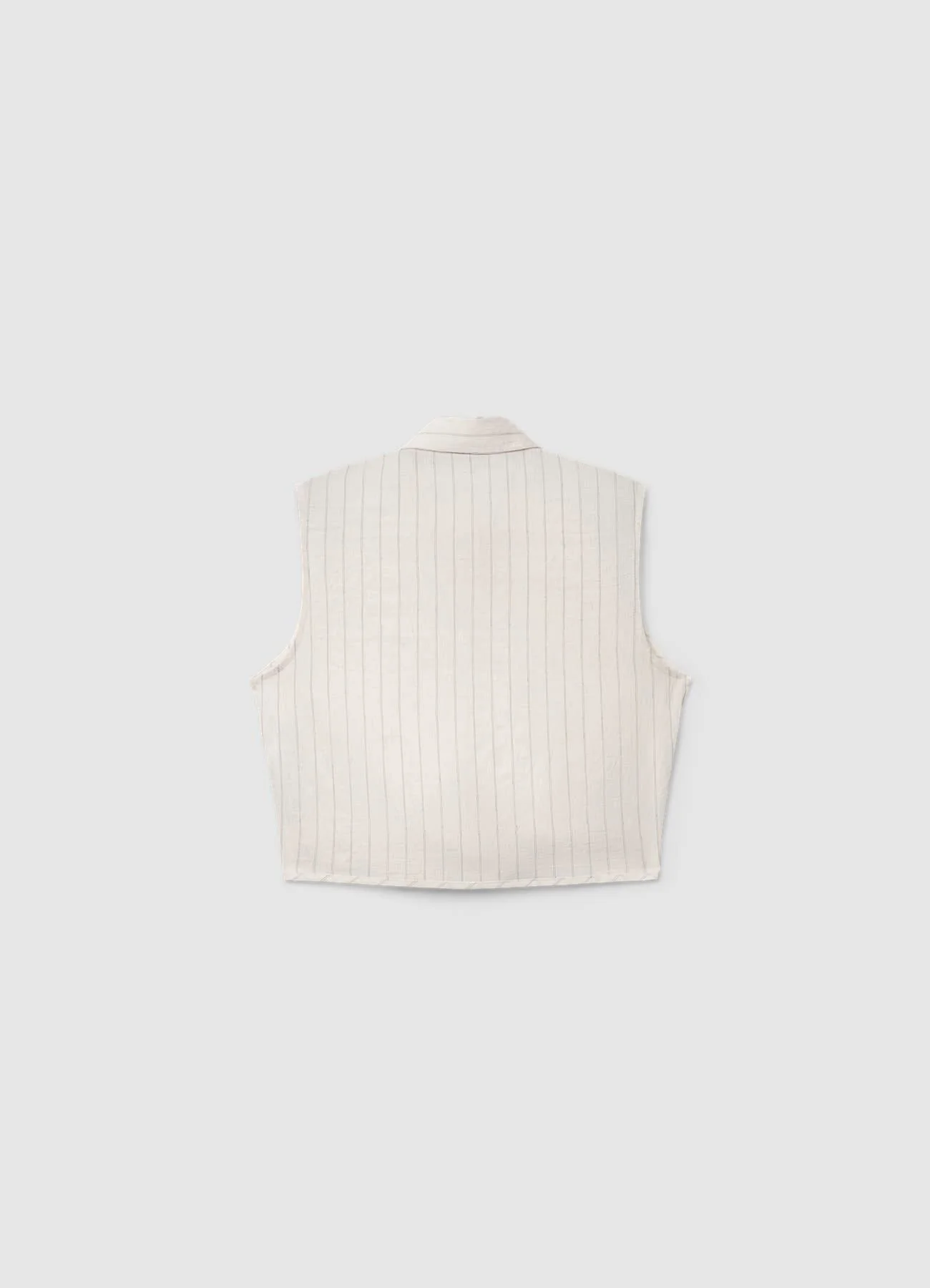Camicia smanicata a righe con nodo - Image 5