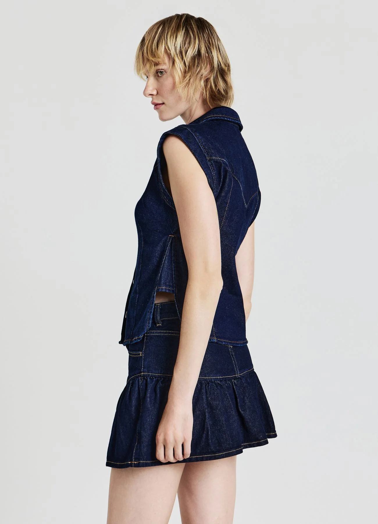 Camicia smanicata denim - Image 3