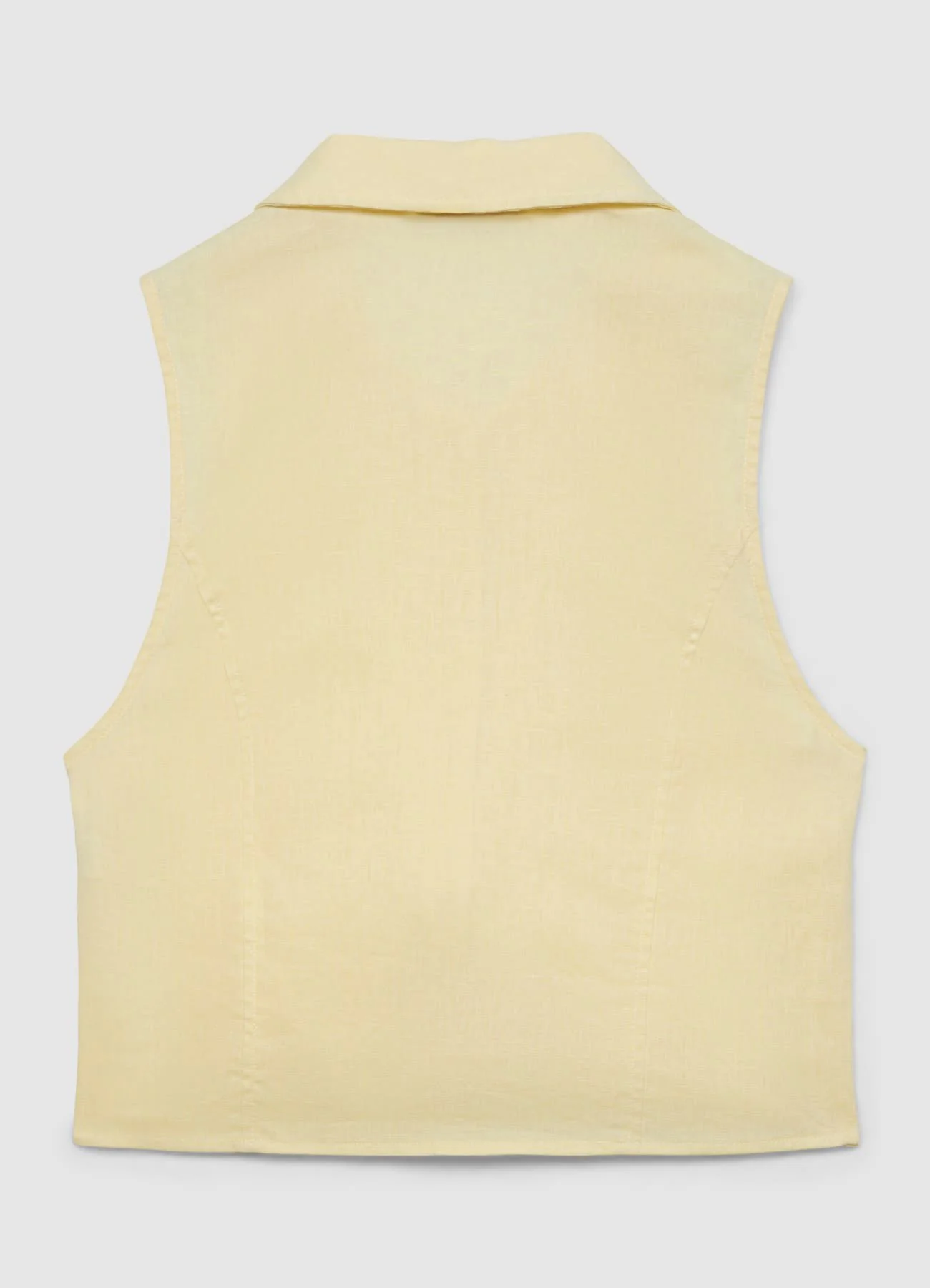 Camicia smanicata in lino tinta unita - Image 4