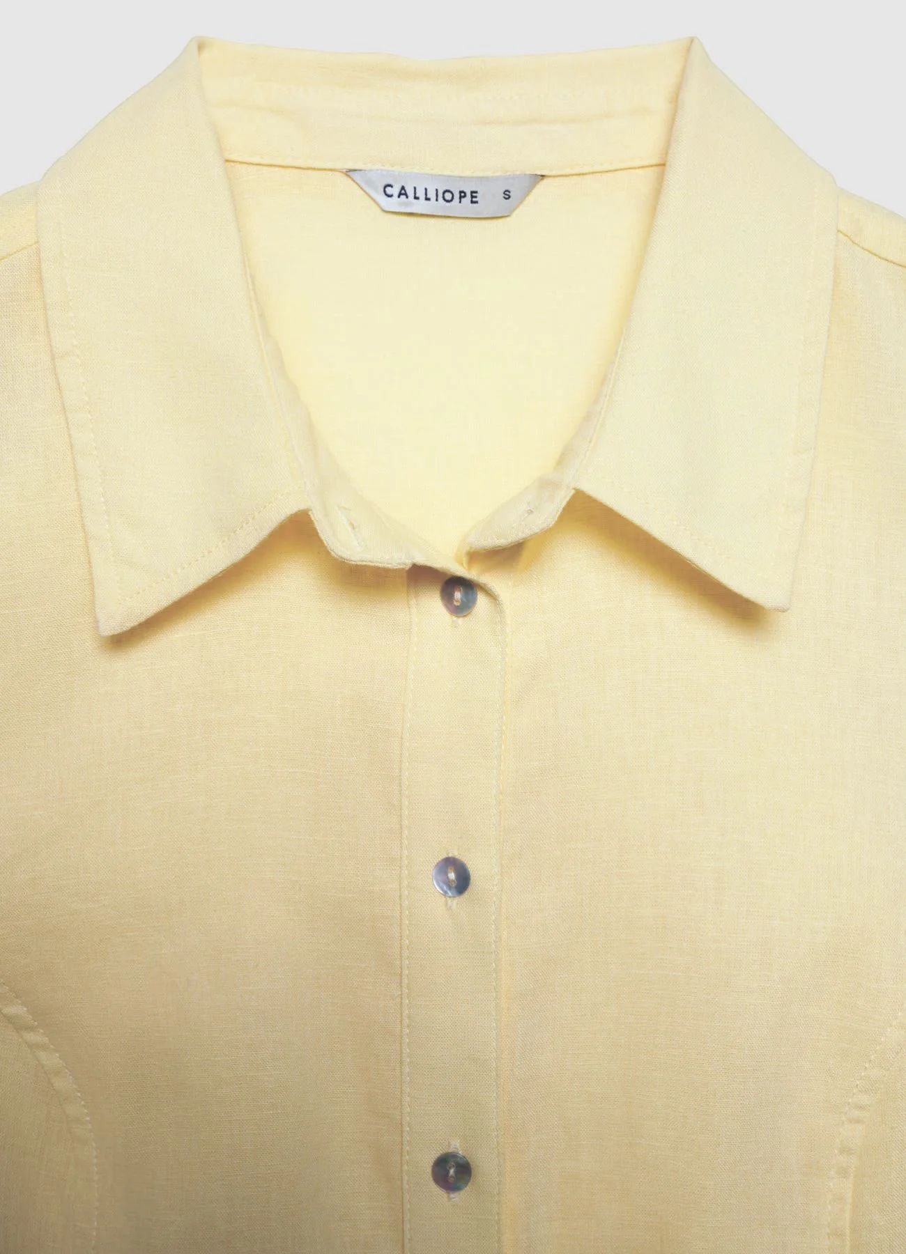 Camicia smanicata in lino tinta unita - Image 6