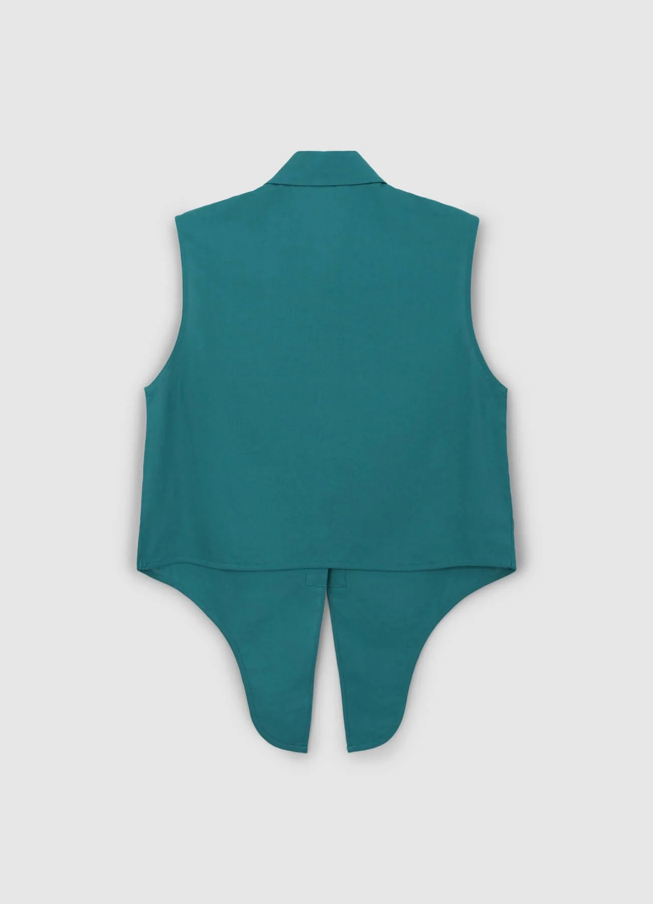 Camicia smanicata misto lino con nodo - Image 6