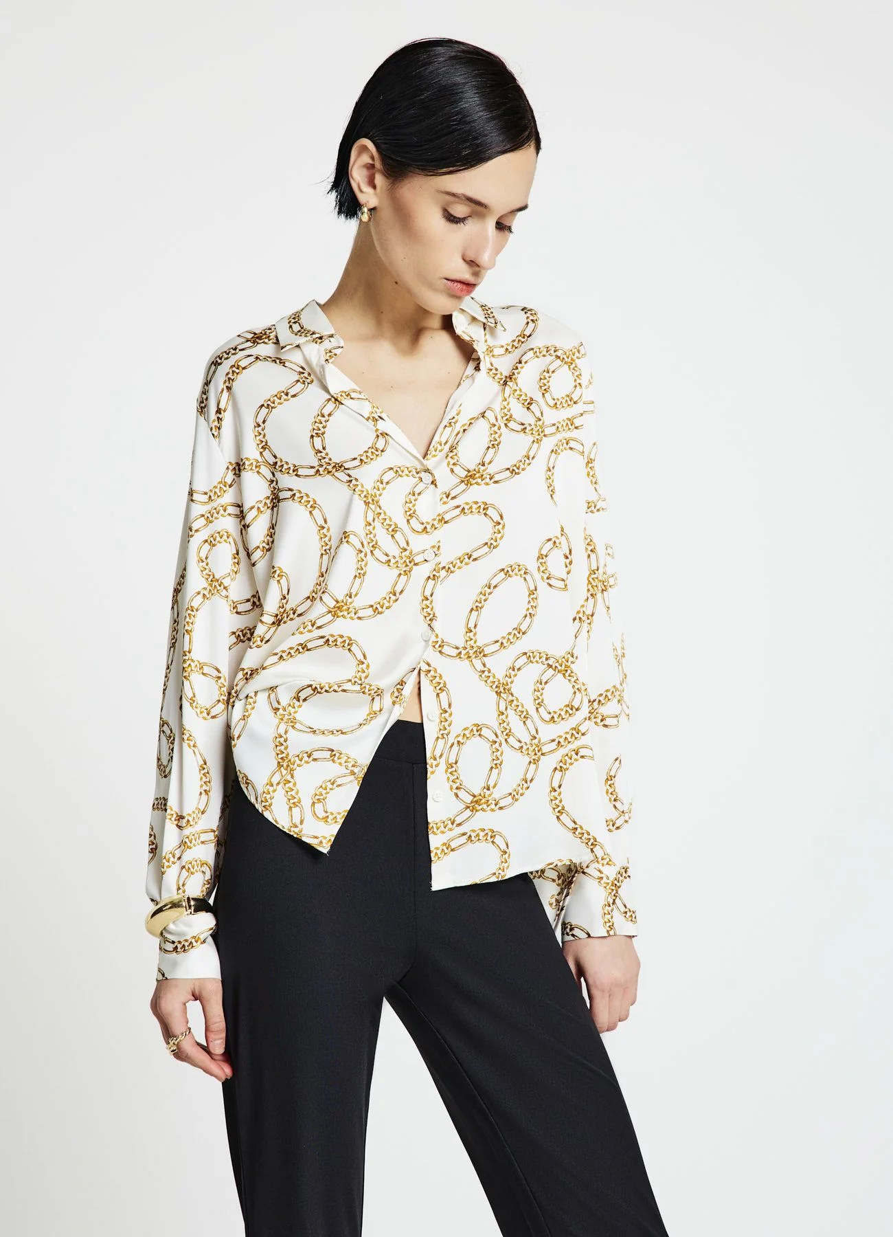 Camicia stampa catena simil satin - Image 7