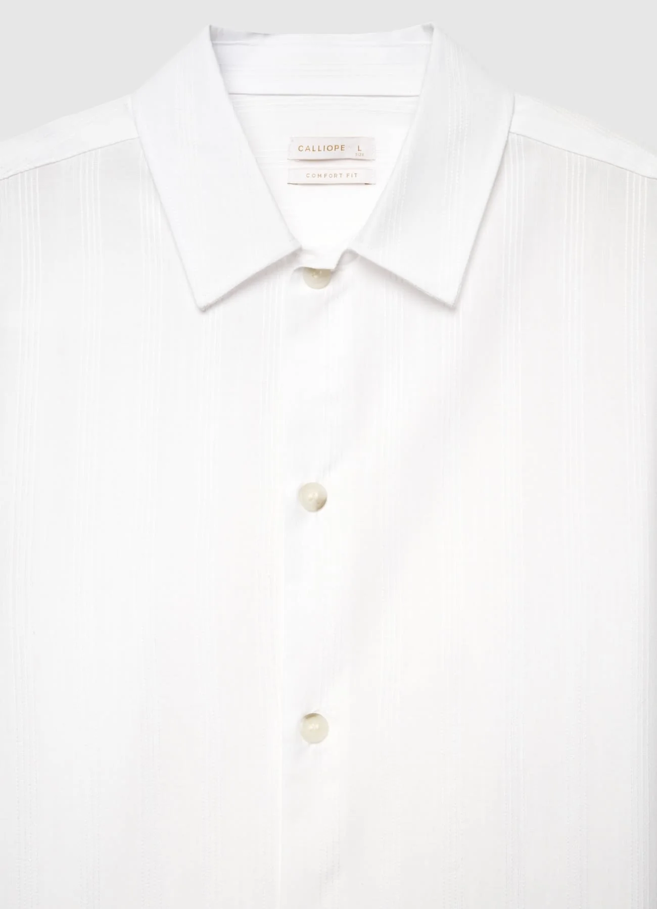 Camicia tessuto rigato tinta unita - Image 6