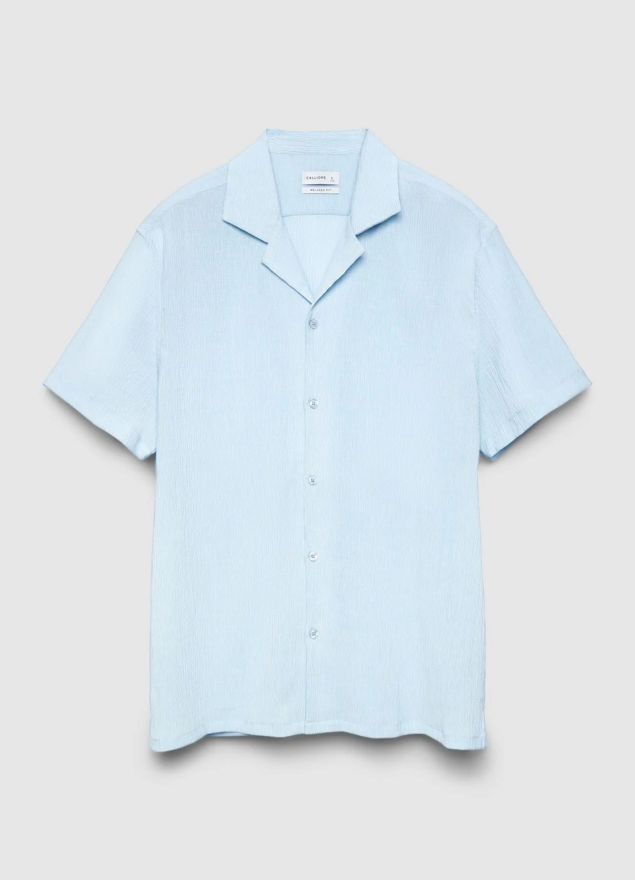 Camicia tinta unita con colletto bowling - Image 4