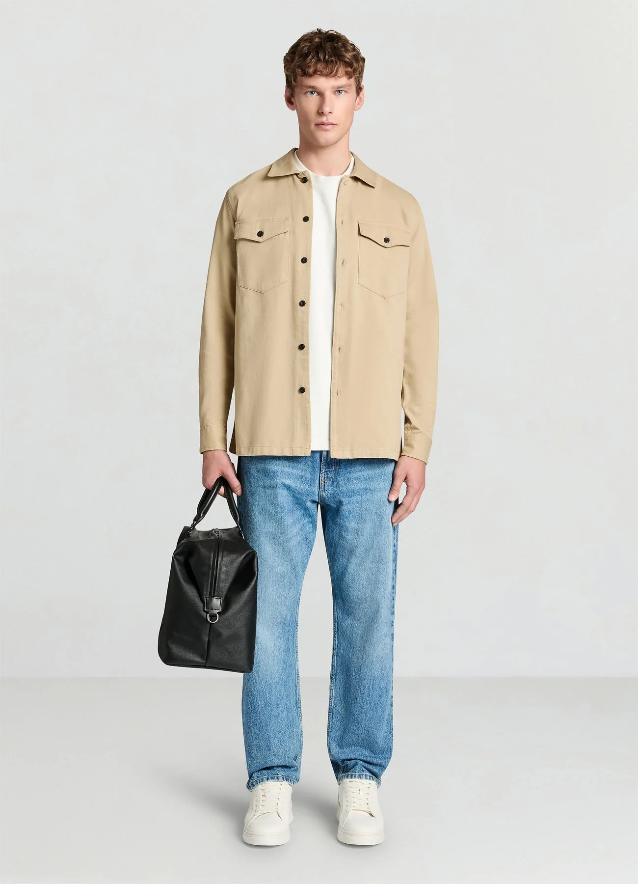 Camicia worker tinta unita - Image 3