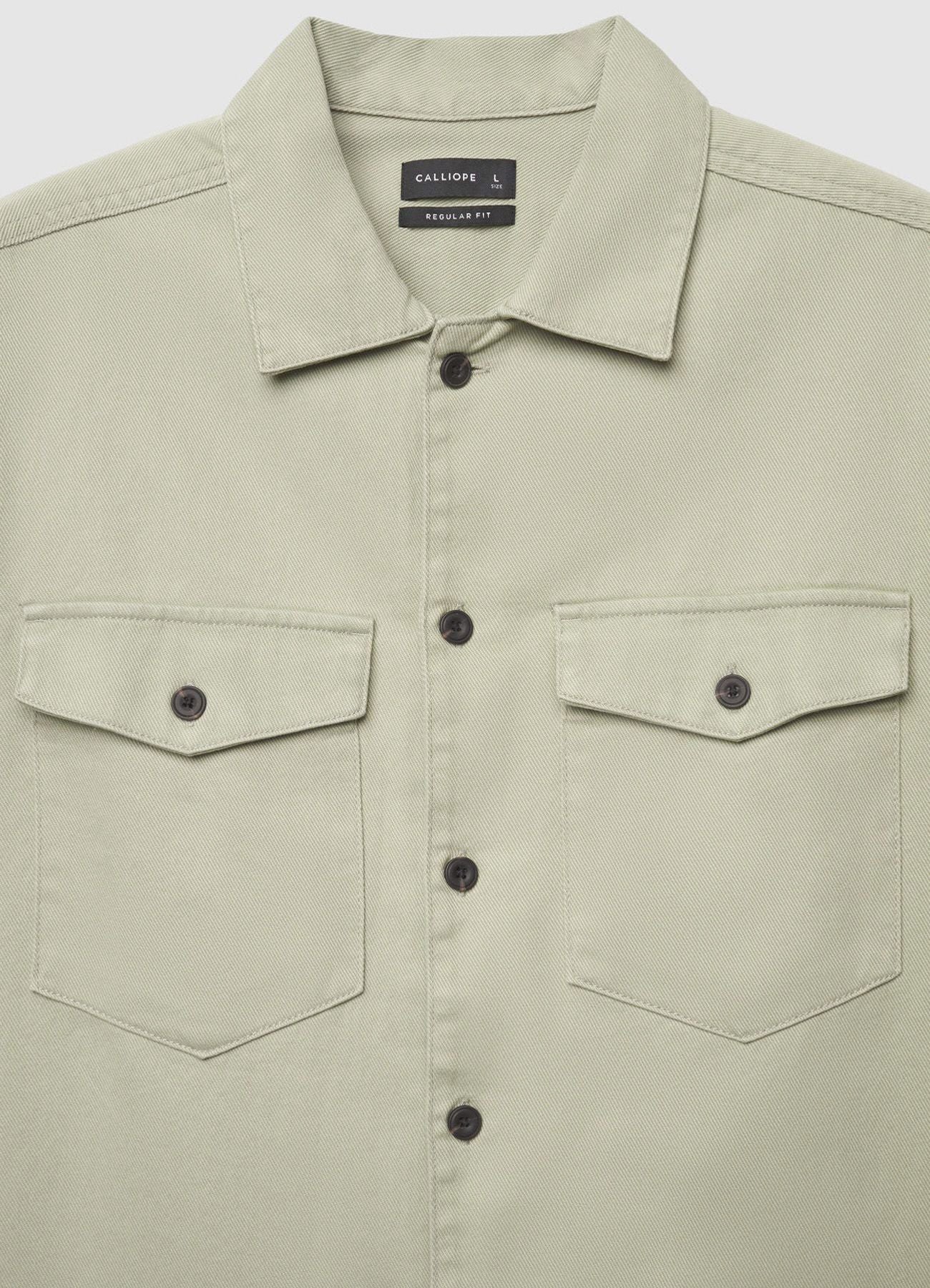 Camicia worker tinta unita - Image 4
