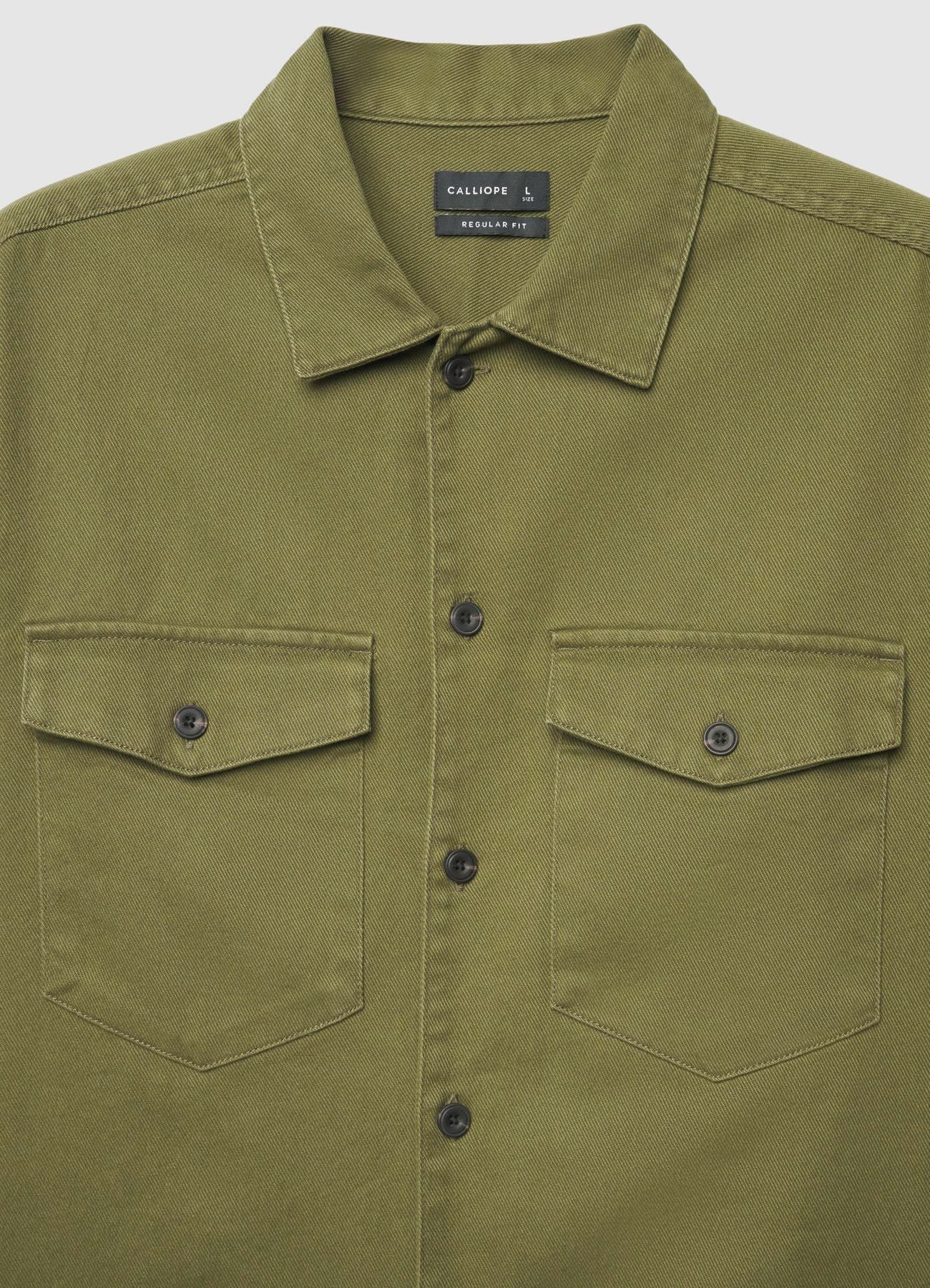 Camicia worker tinta unita - Image 4