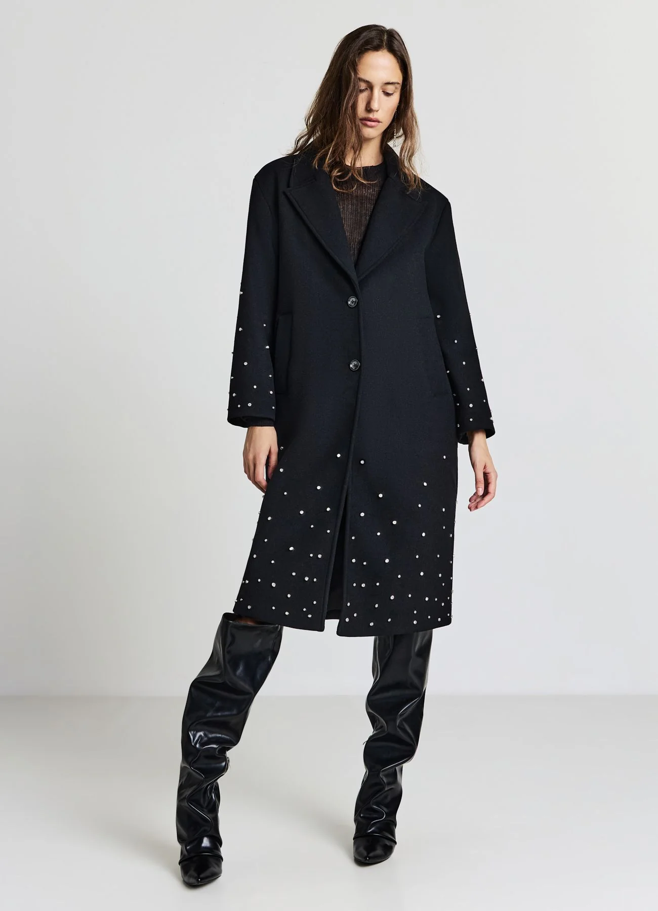 Cappotto monopetto con strass - Image 2