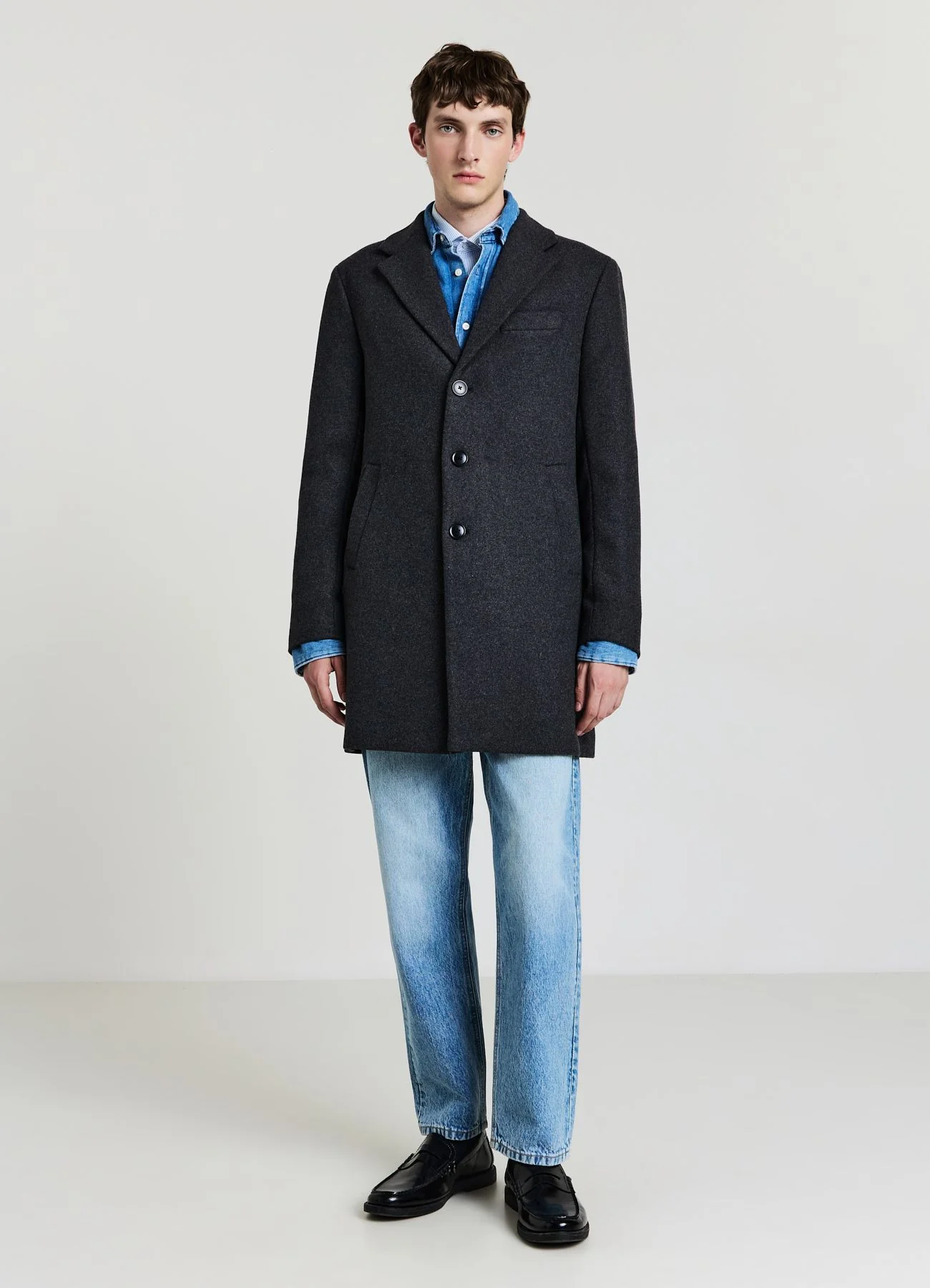 Cappotto monopetto tinta unita - Image 3