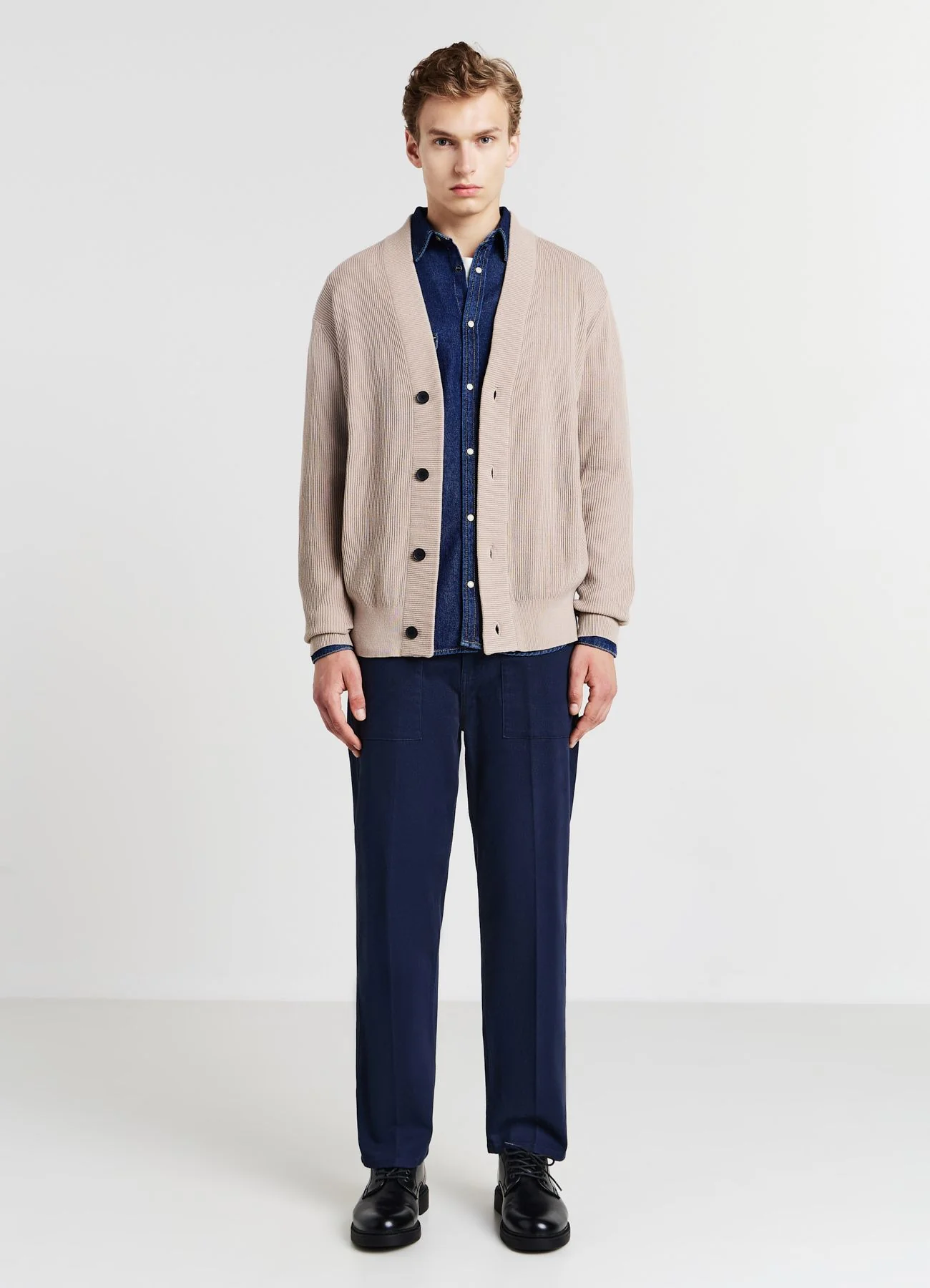 Cardigan con bottoni a coste - Image 2