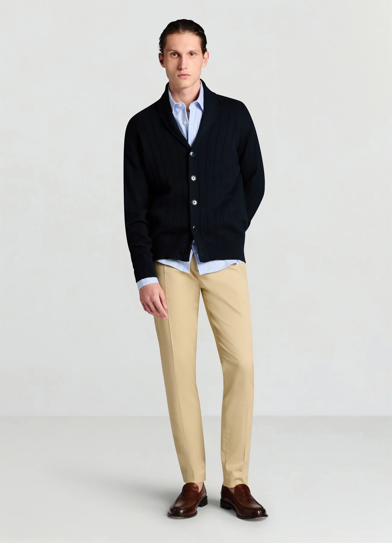 Cardigan con collo sciallato