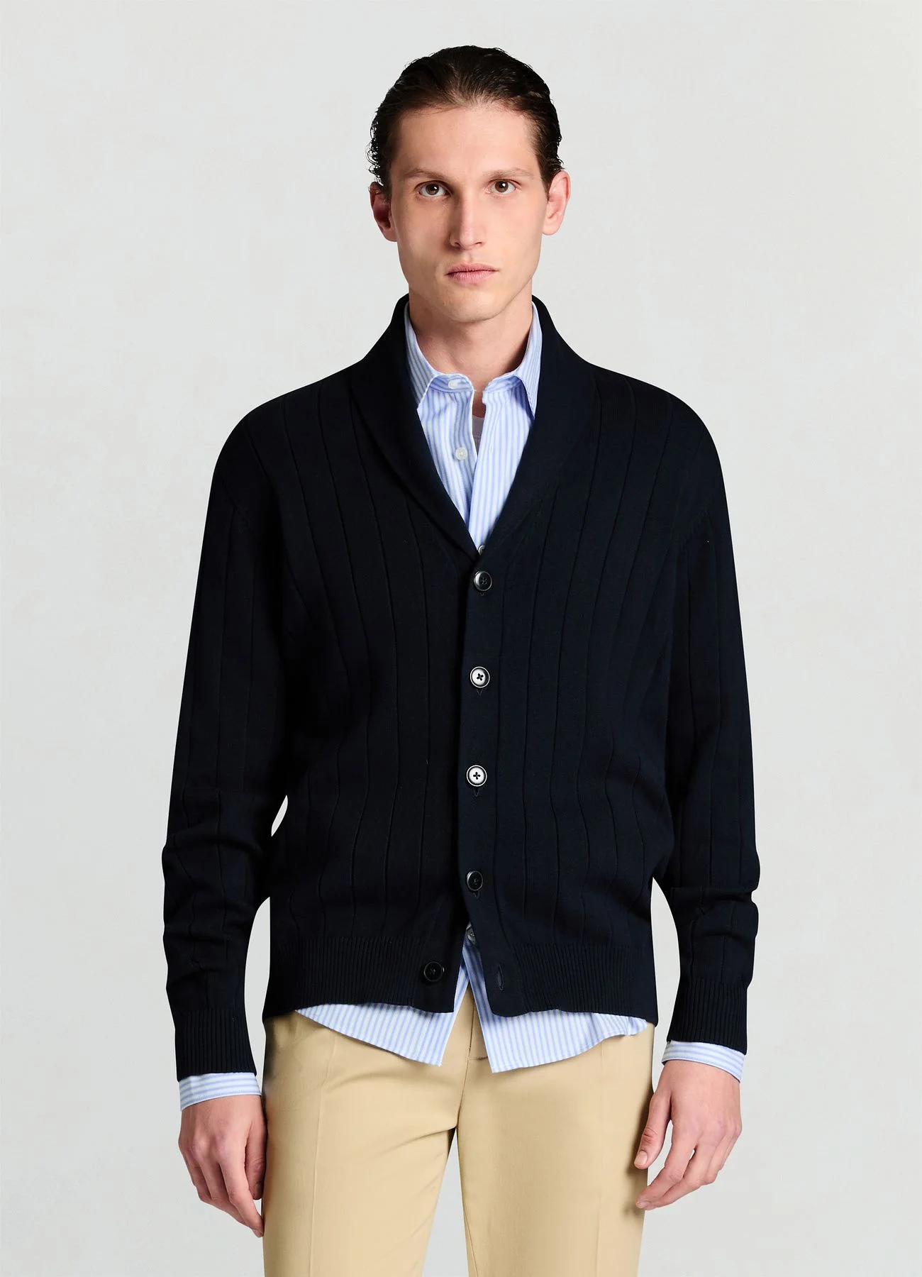 Cardigan con collo sciallato - Image 2