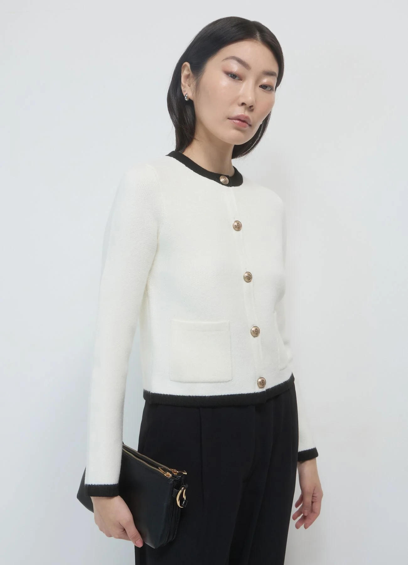 Cardigan finiture a contrasto - Image 2
