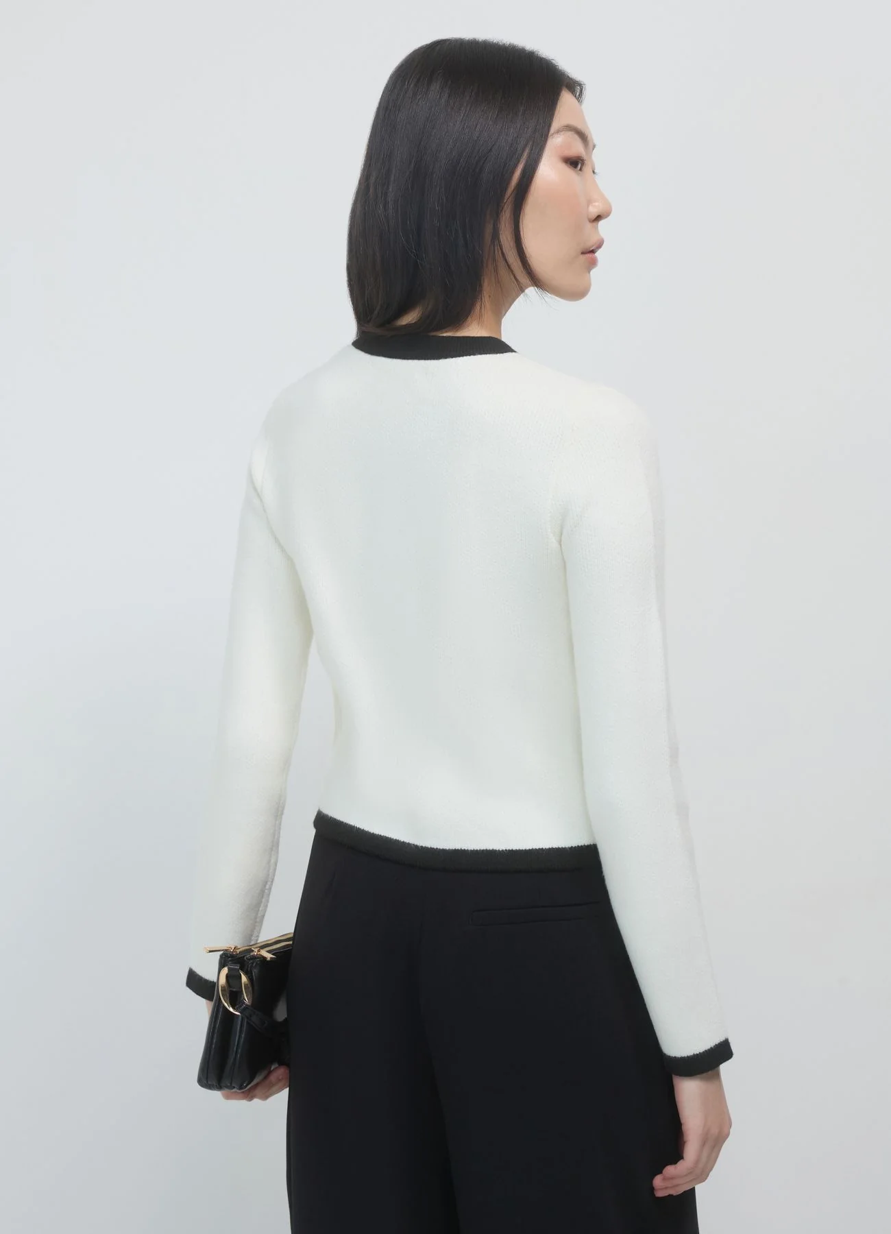 Cardigan finiture a contrasto - Image 4