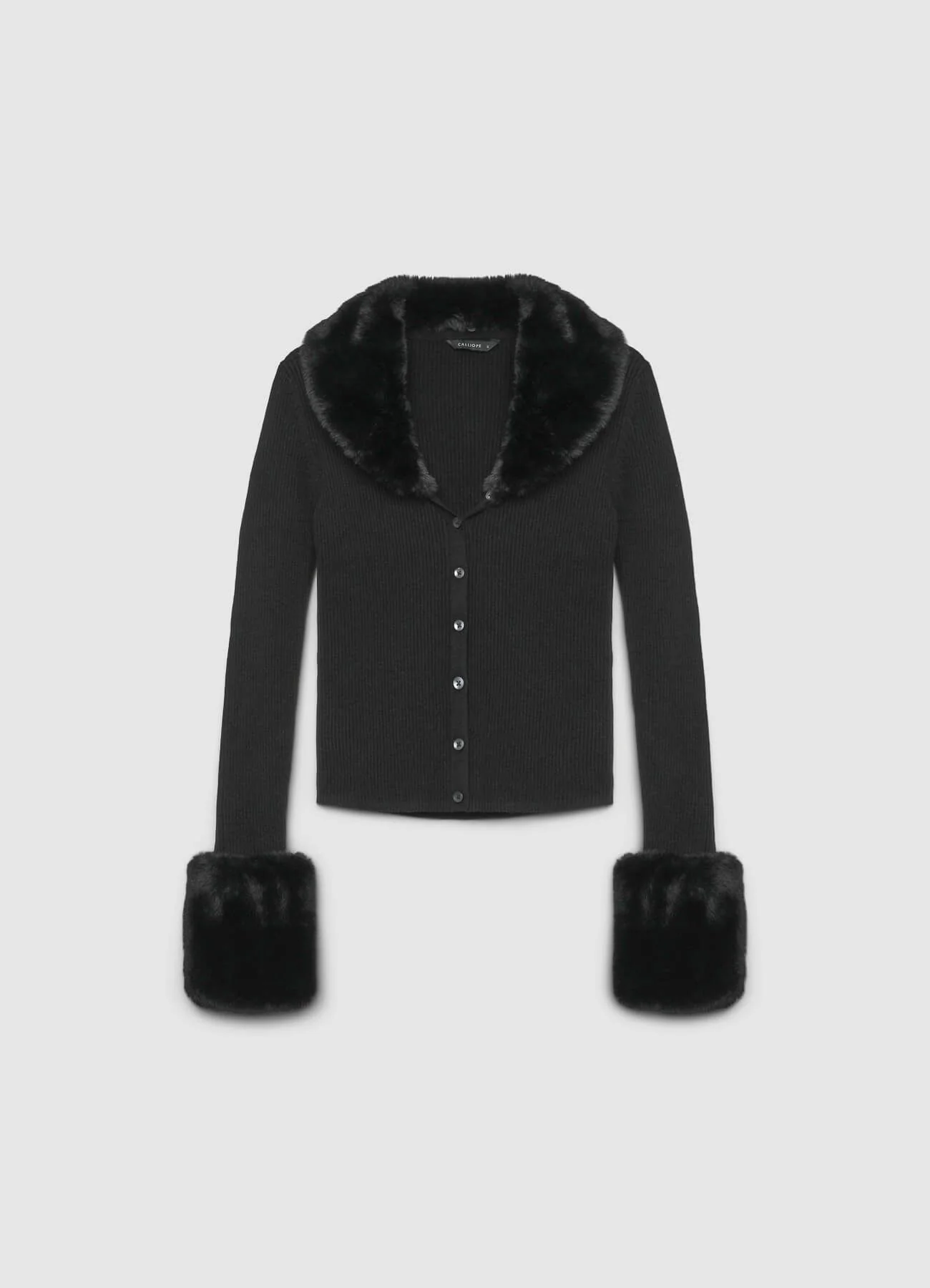 Cardigan inserti simil pelliccia - Image 4