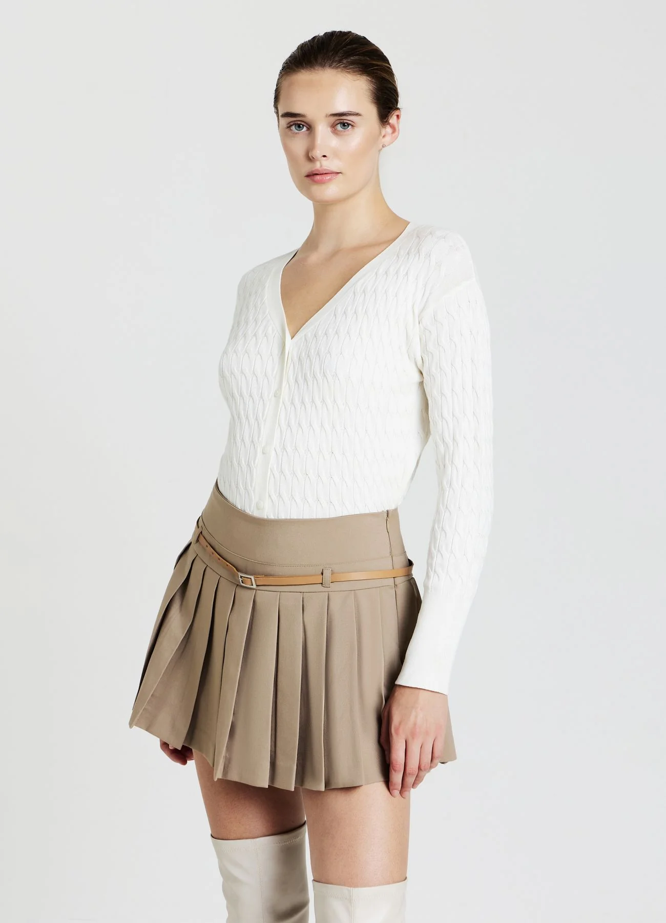 Cardigan intrecciato con bottoni - Image 3