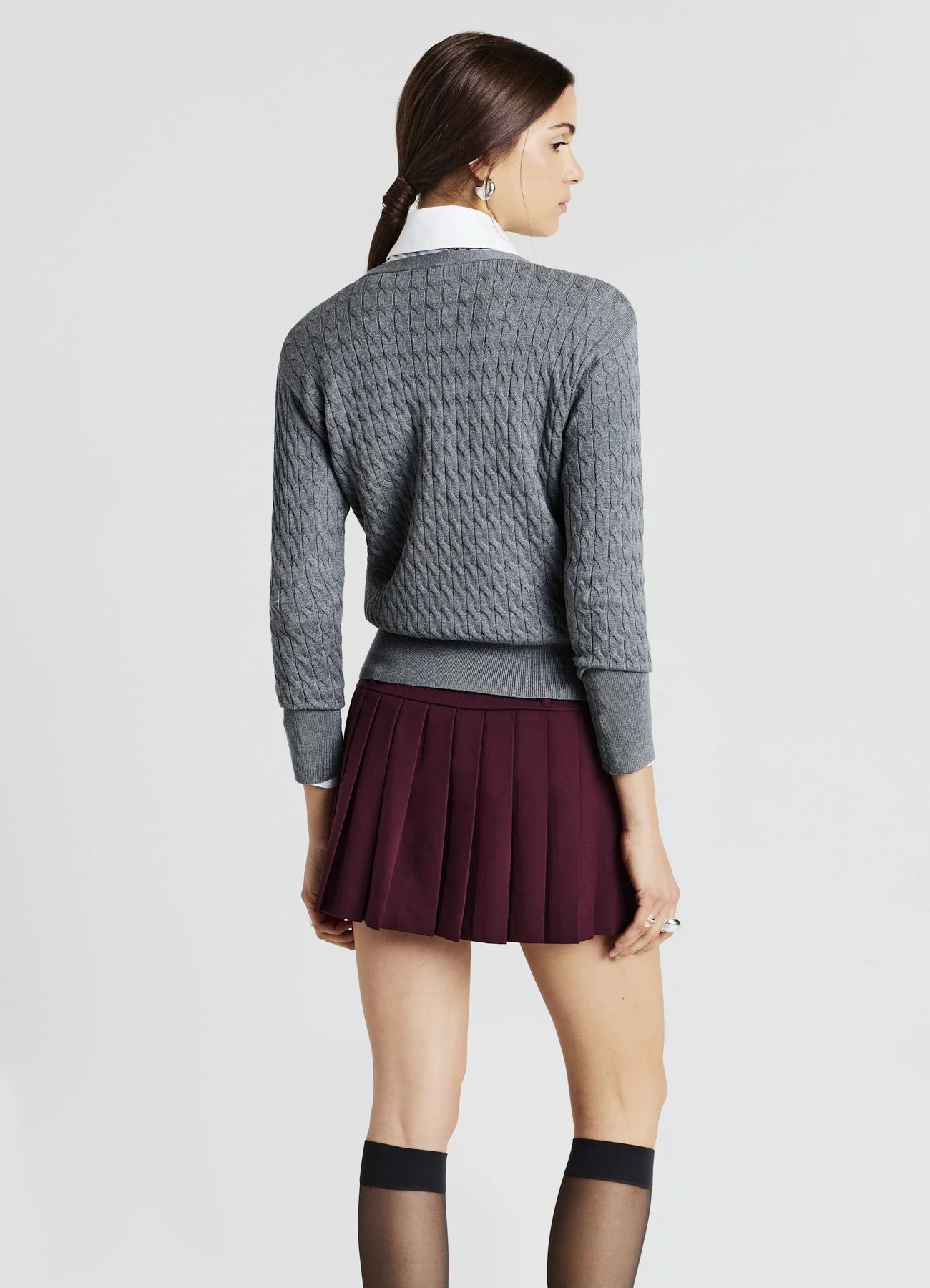 Cardigan intrecciato con bottoni
