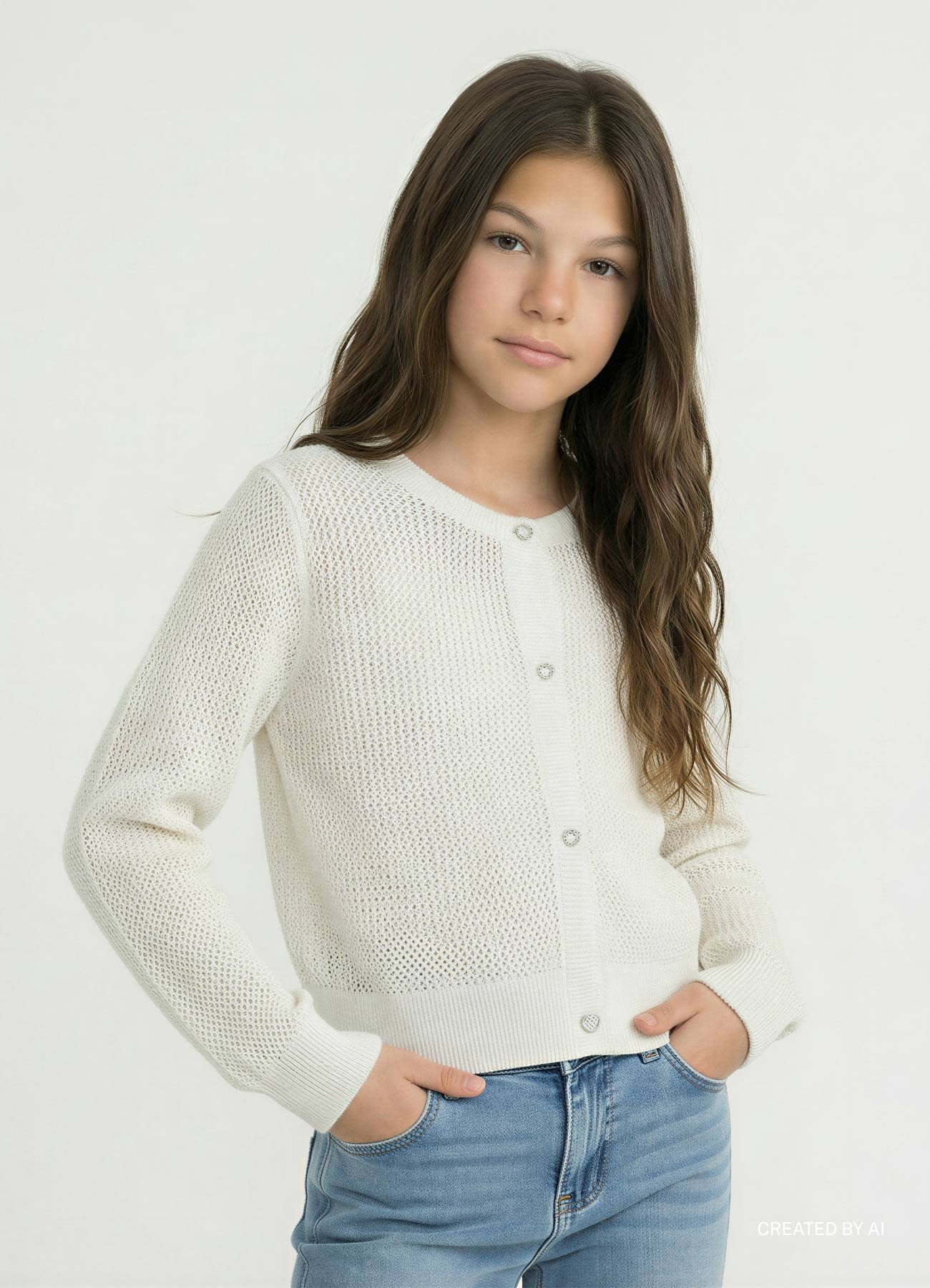 Cardigan traforato con paillettes - Image 2