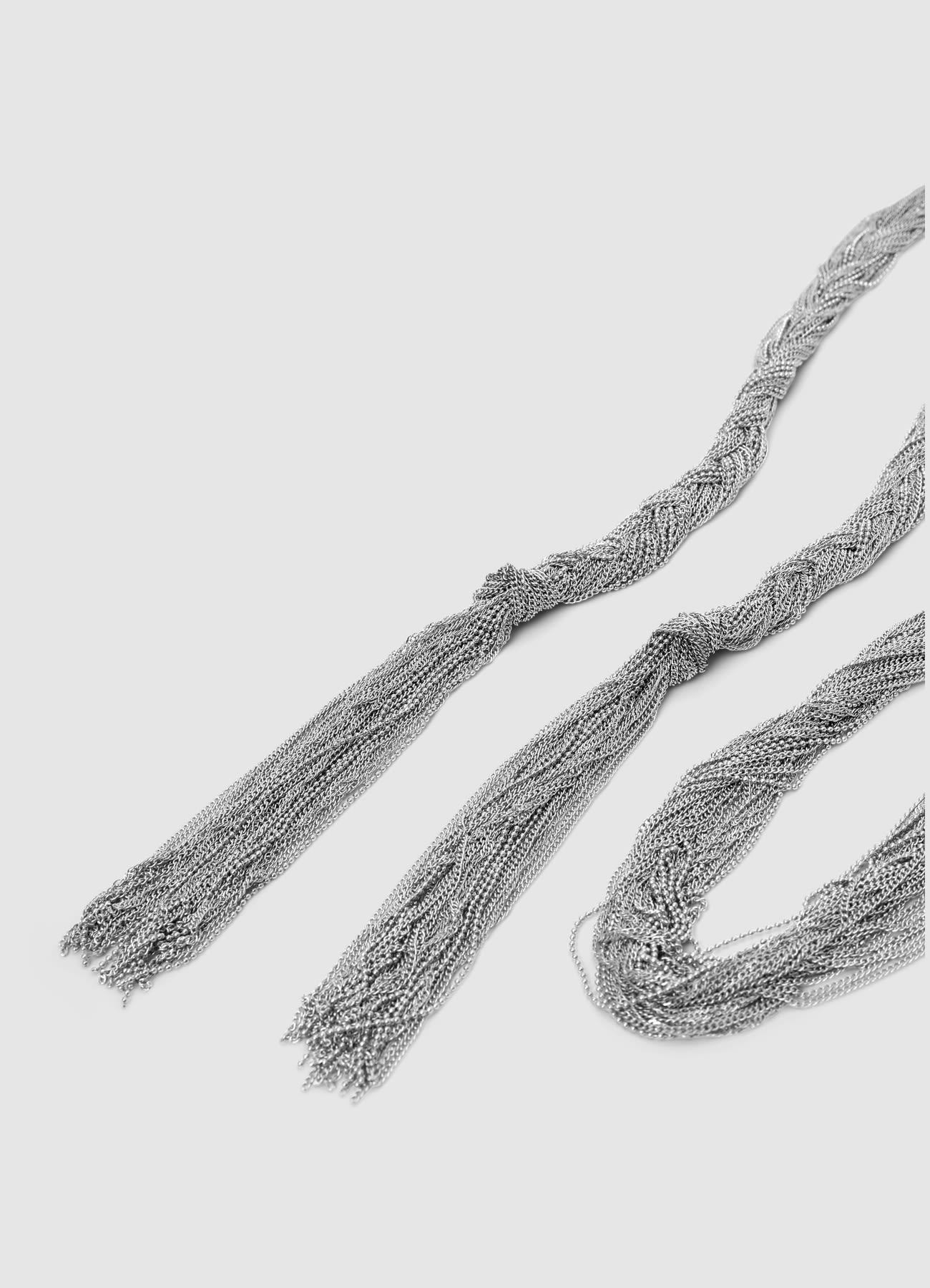 Collana choker a catene intrecciate con frange - Image 3