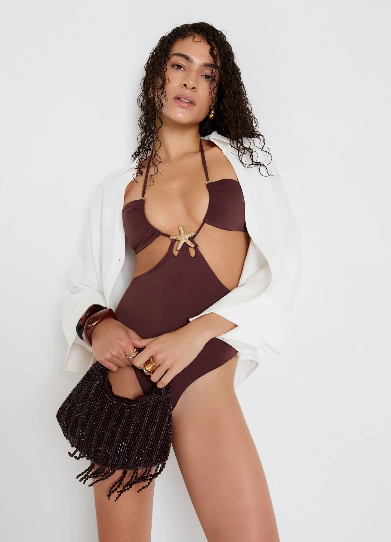 Costume intero con cut-out e stella marina - Image 8