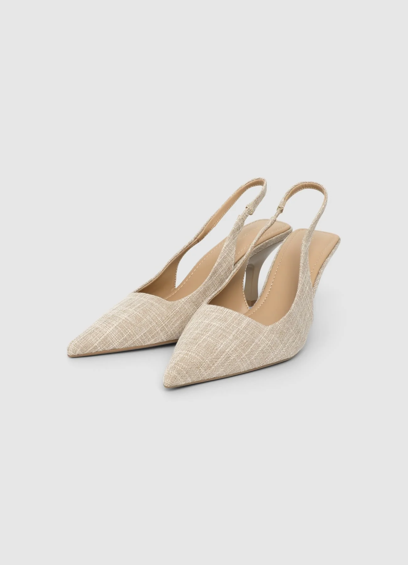 Décolleté slingback in canvas - Image 2