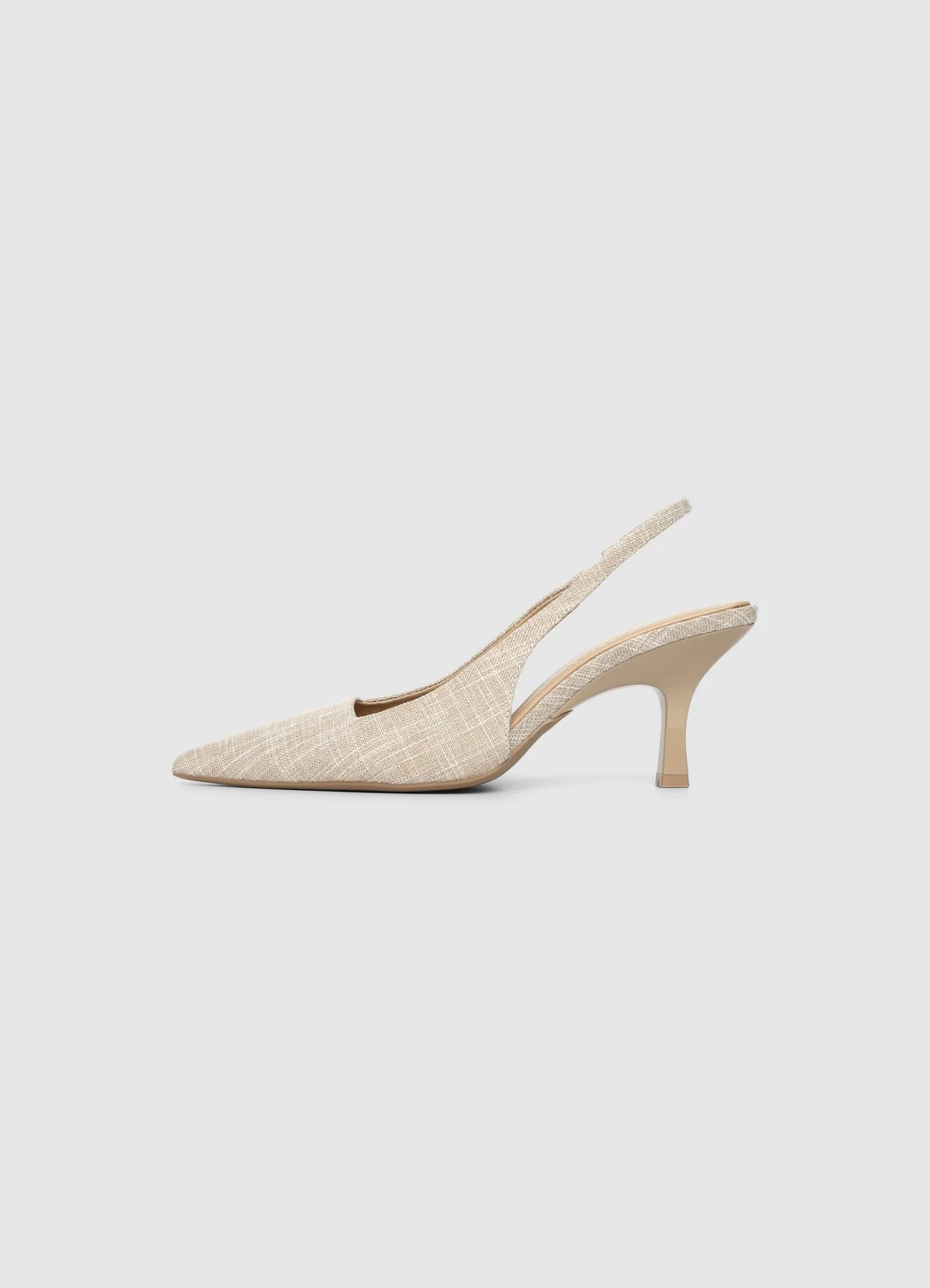 Décolleté slingback in canvas - Image 3