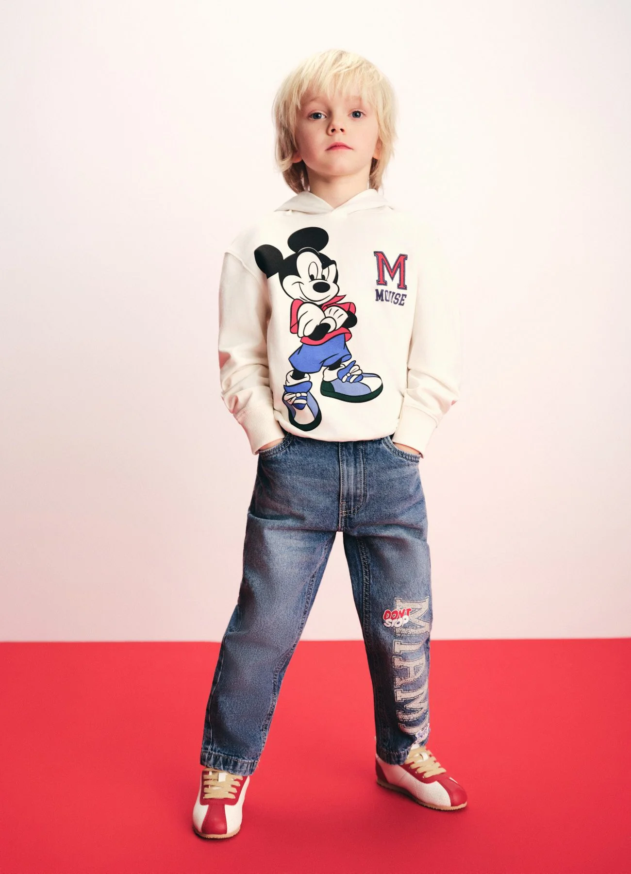 Felpa con cappuccio e stampa Mickey Mouse - Image 4
