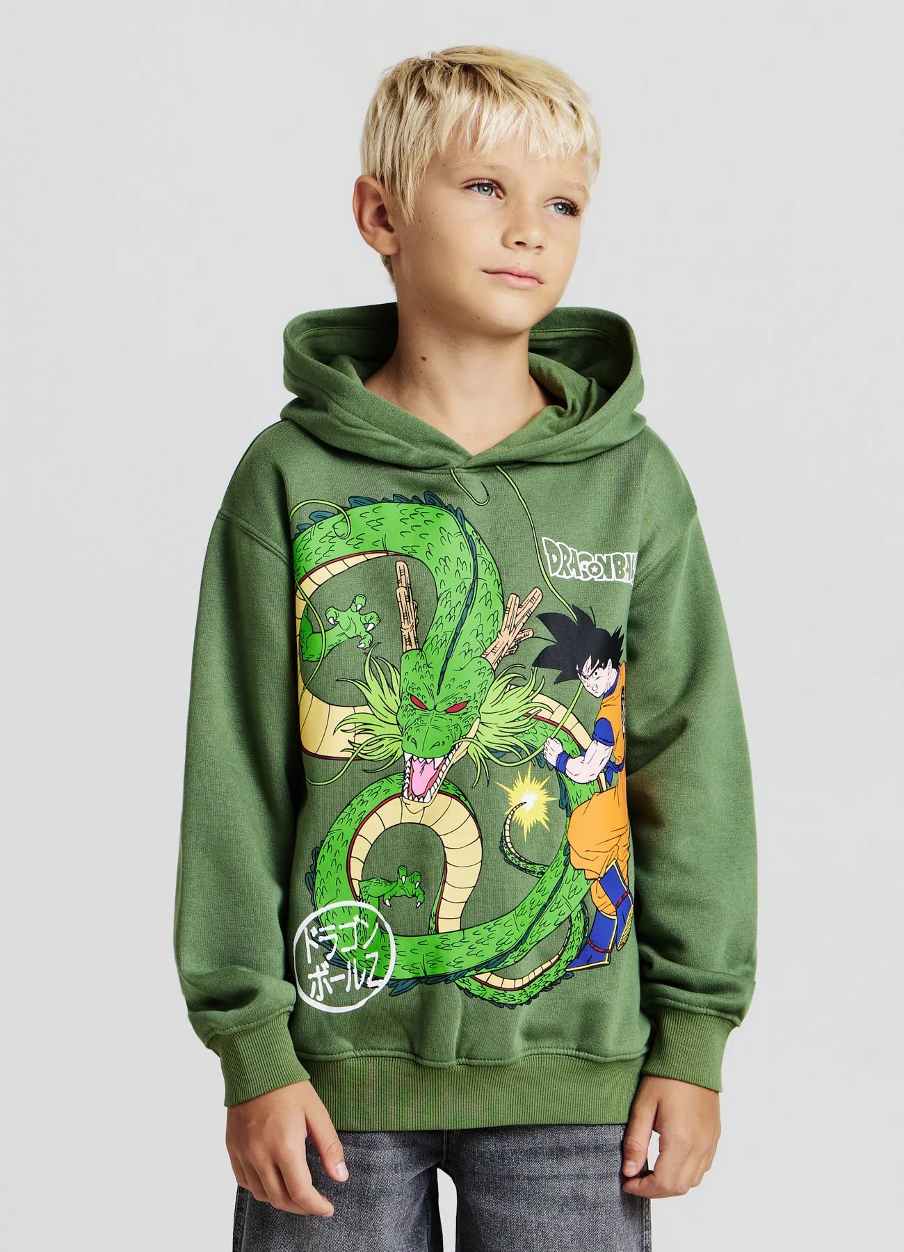Felpa con cappuccio stampa Dragon Ball