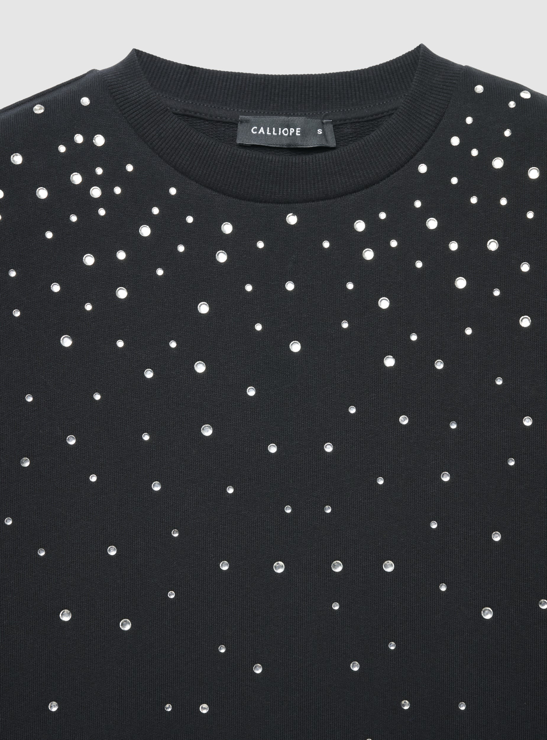 Felpa girocollo con strass - Image 6