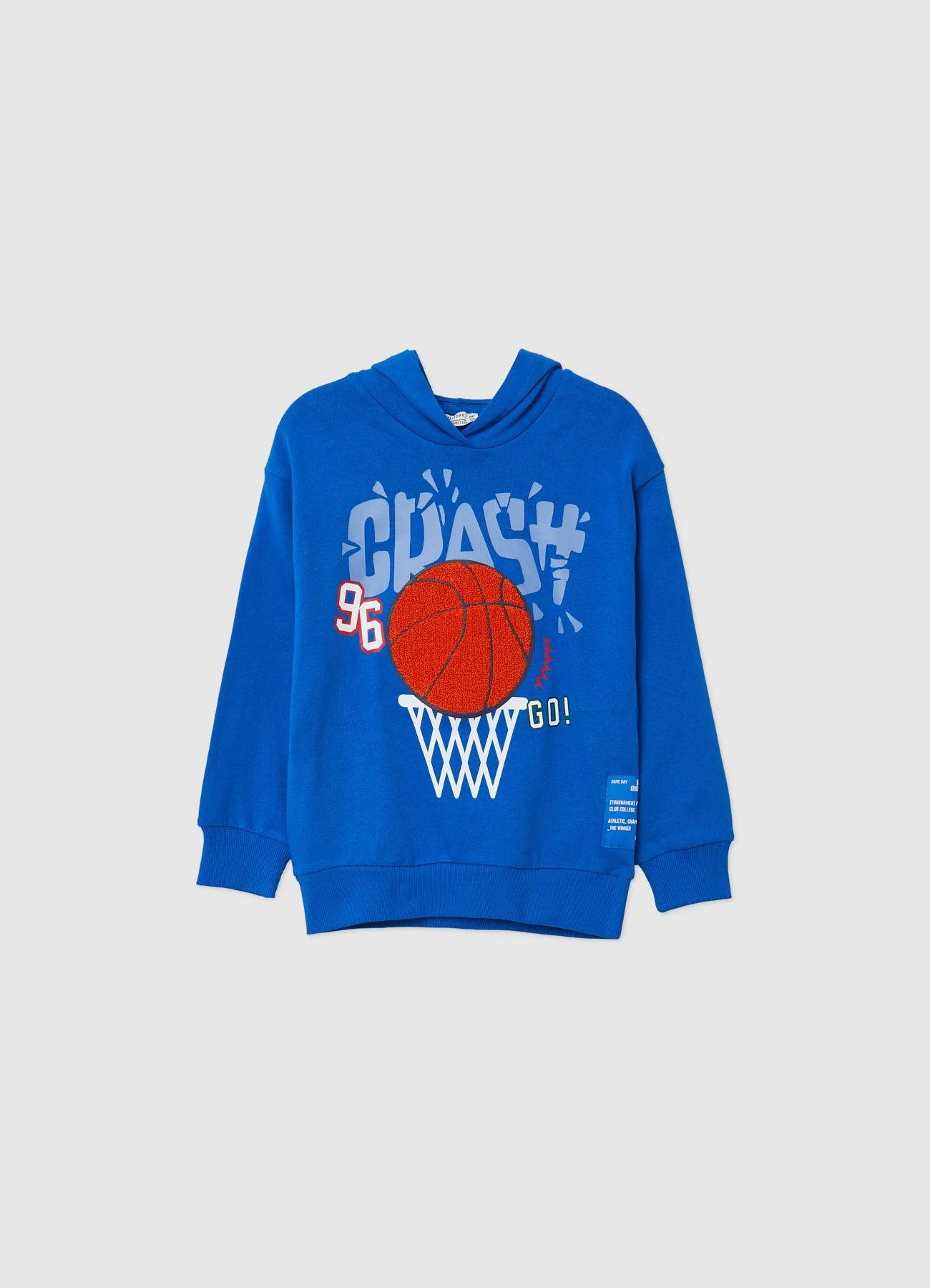 Felpa over con cappuccio e stampa basket - Image 3