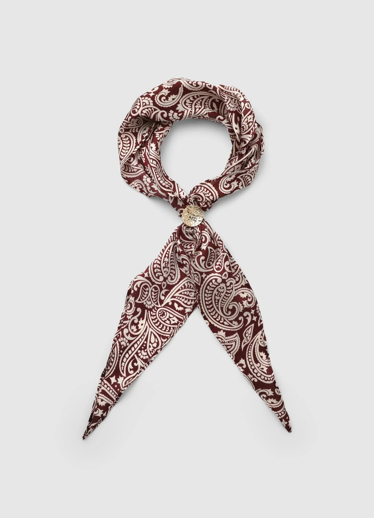 Foulard con anello e stampa cachemire - Image 3