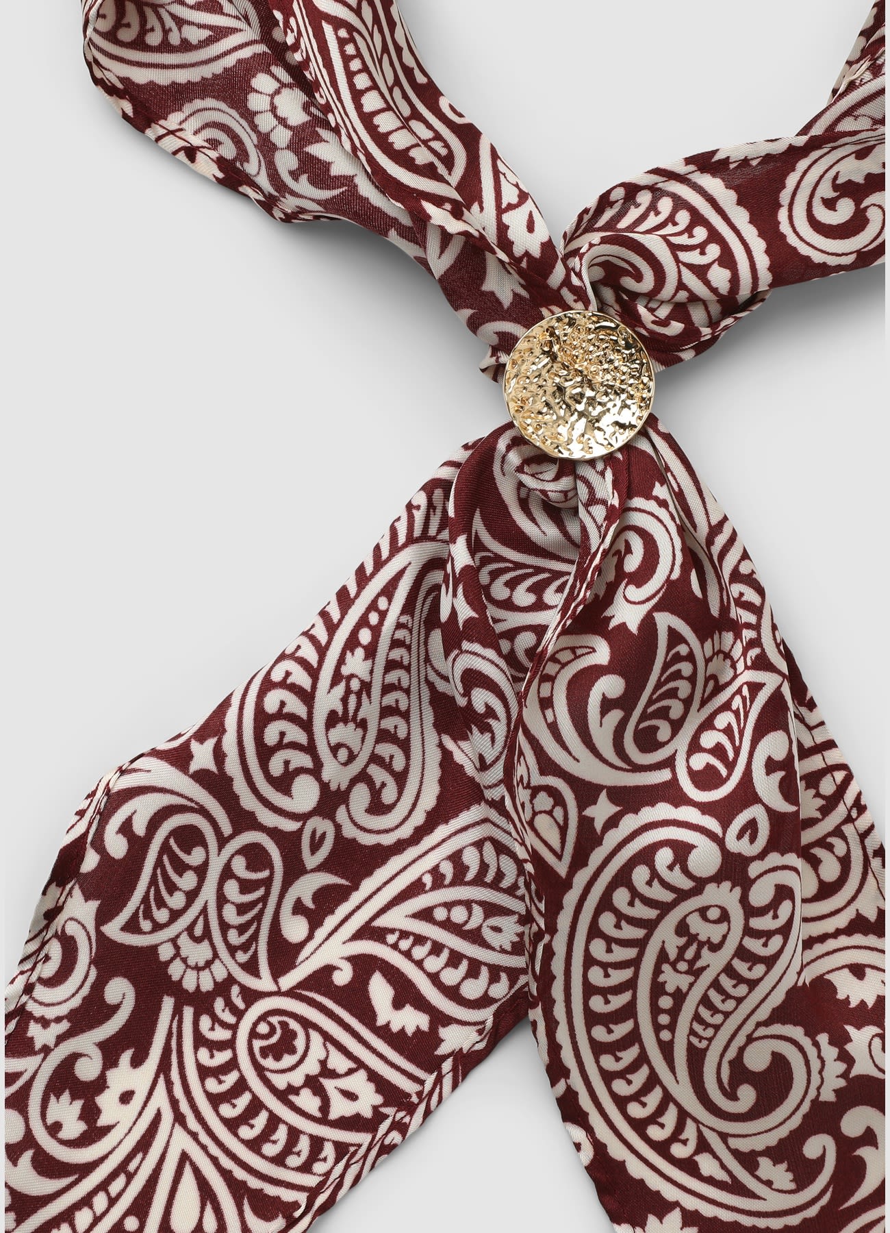 Foulard con anello e stampa cachemire - Image 4