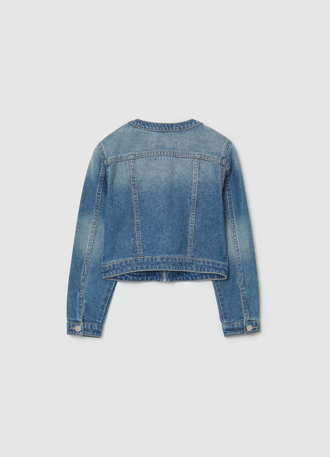 Giacca crop denim glitter - Image 4