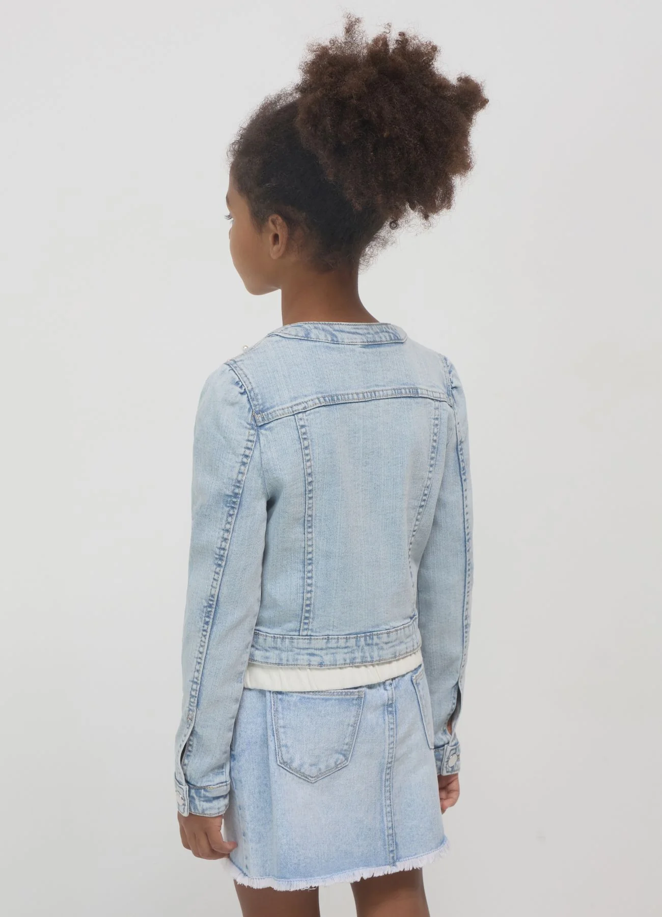 Giacca denim con perle - Image 2