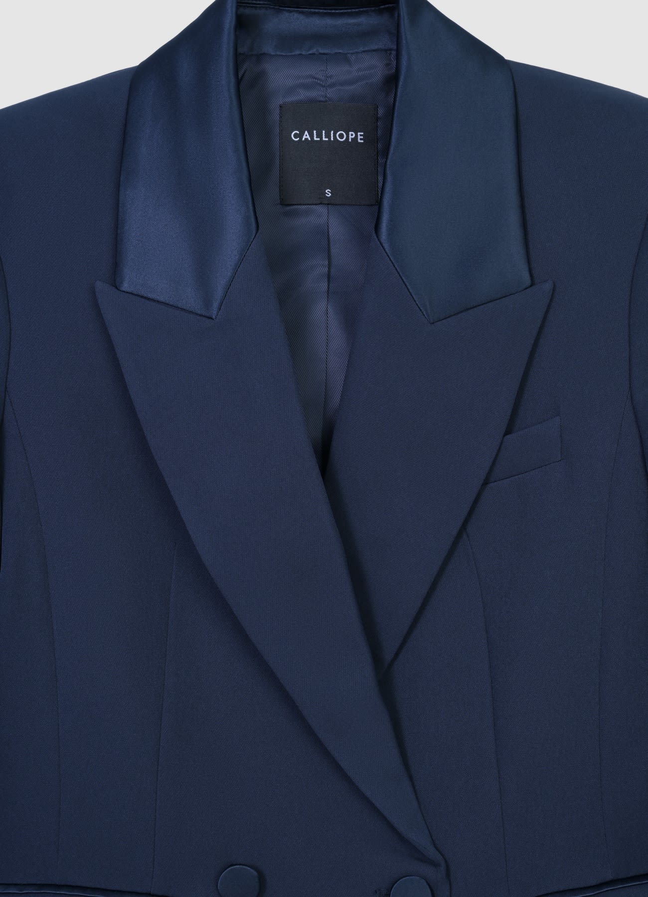 Giacca doppiopetto revers simil satin - Image 4