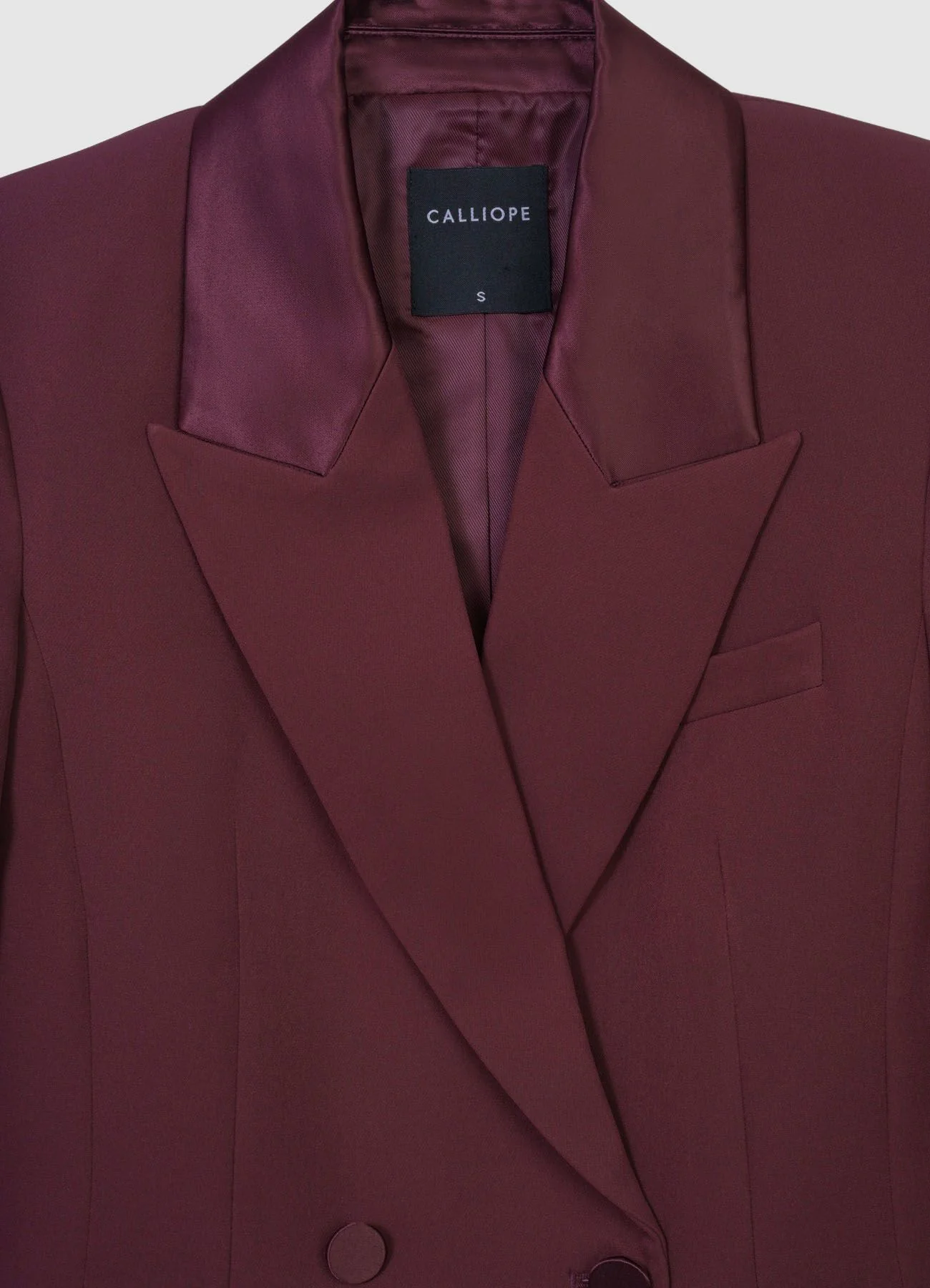 Giacca doppiopetto revers simil satin - Image 4